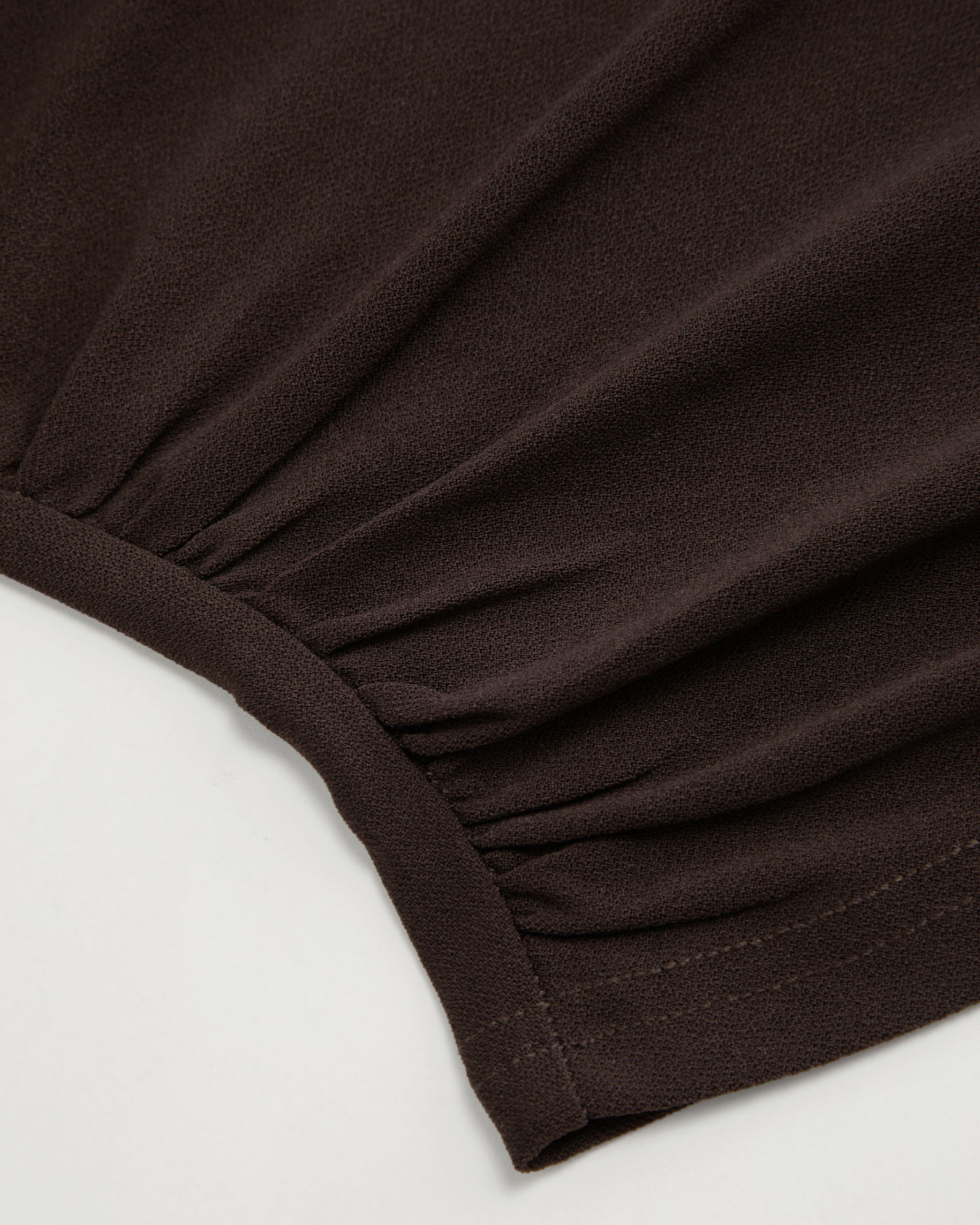 Brown Sleeveless Draped Top