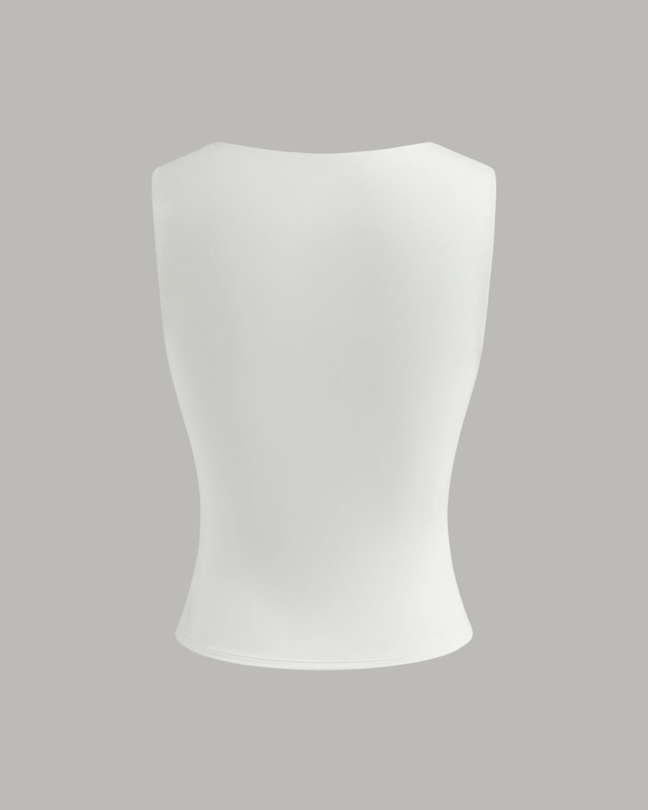 White Sleeveless Square Neck Top