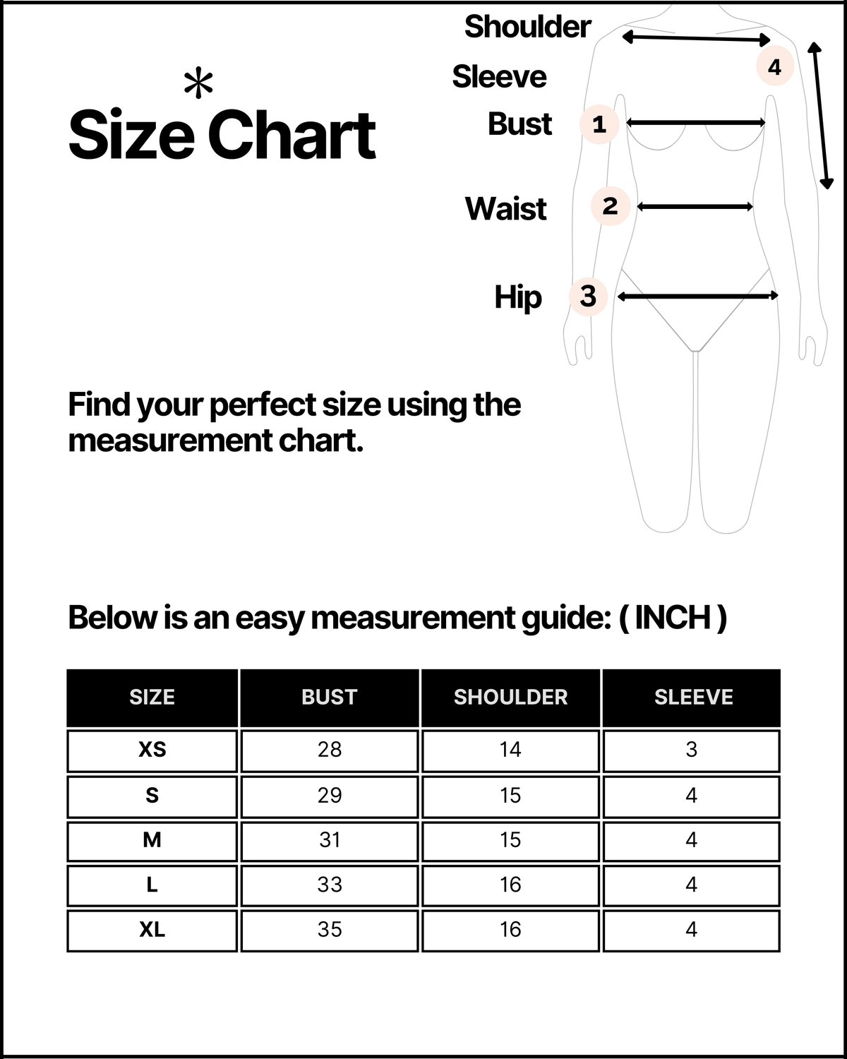 Size chart for this product
