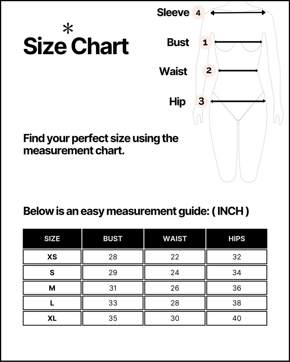 Size chart for this product