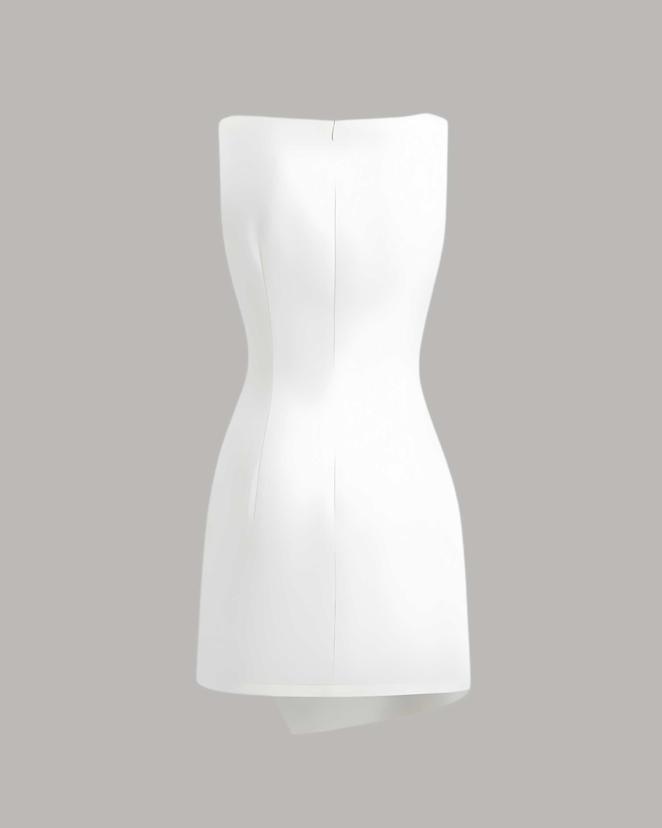 Linen-Blend Boat-Neck Draped Mini Dress - White