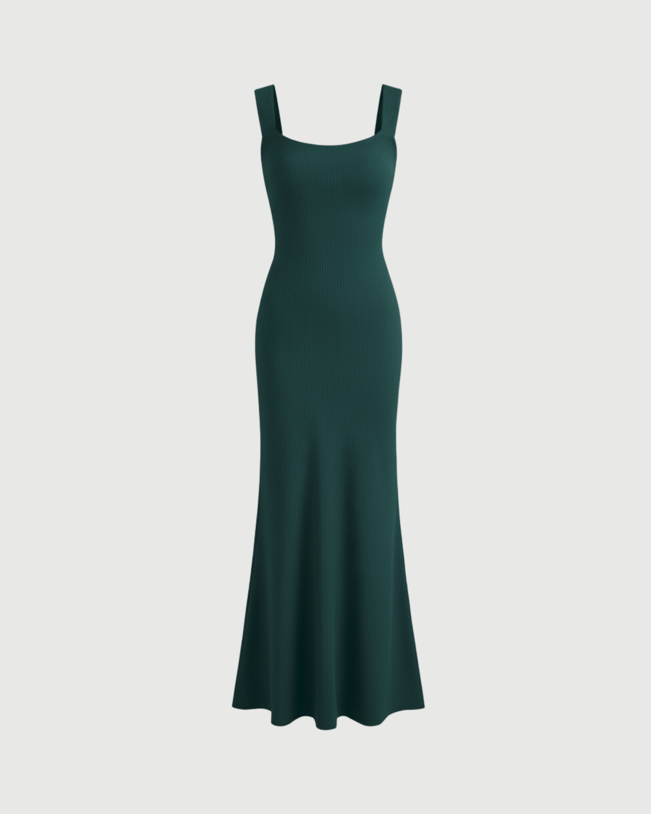 Backless Bowknot Maxi Dress with Scoop Neckline-Dark Green