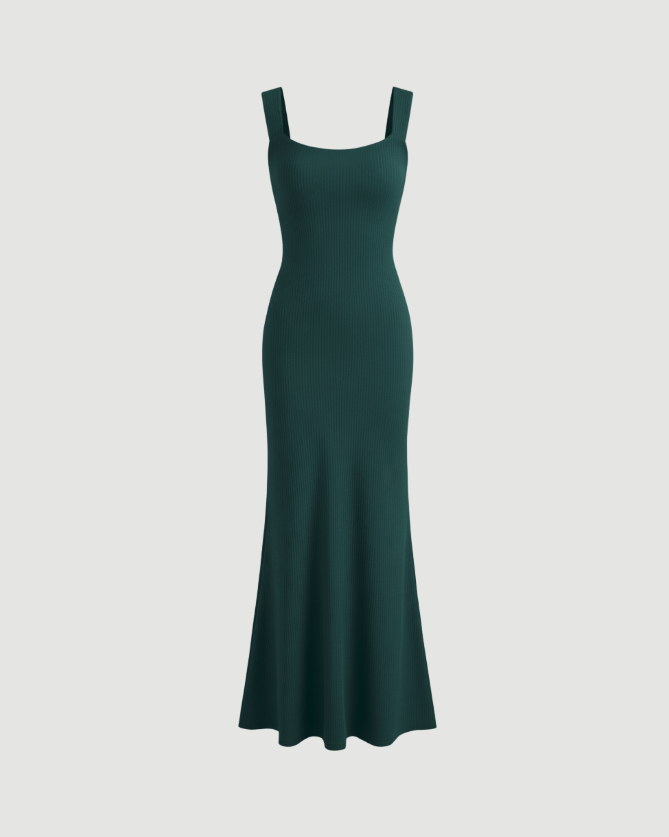 Backless Bowknot Maxi Dress with Scoop Neckline-Dark Green