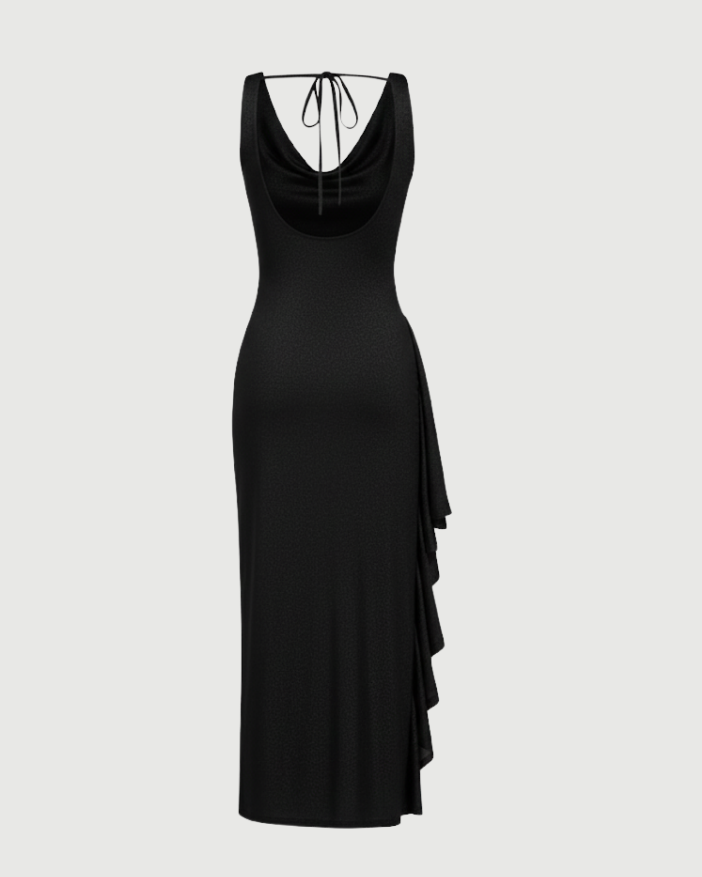Glamorous Cowl Back Split Hem Maxi - Black