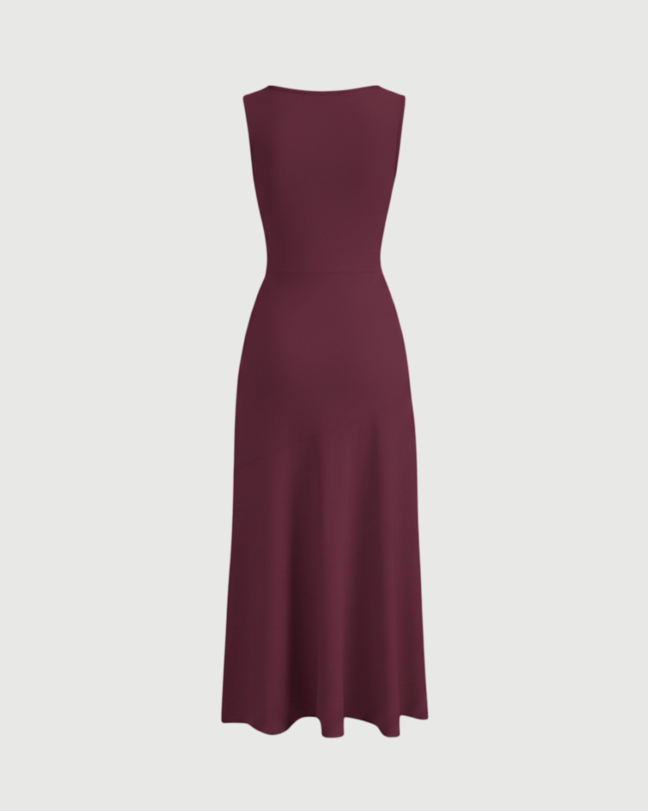 Classic Boat Neck Ruffle Maxi Dress-Maroon