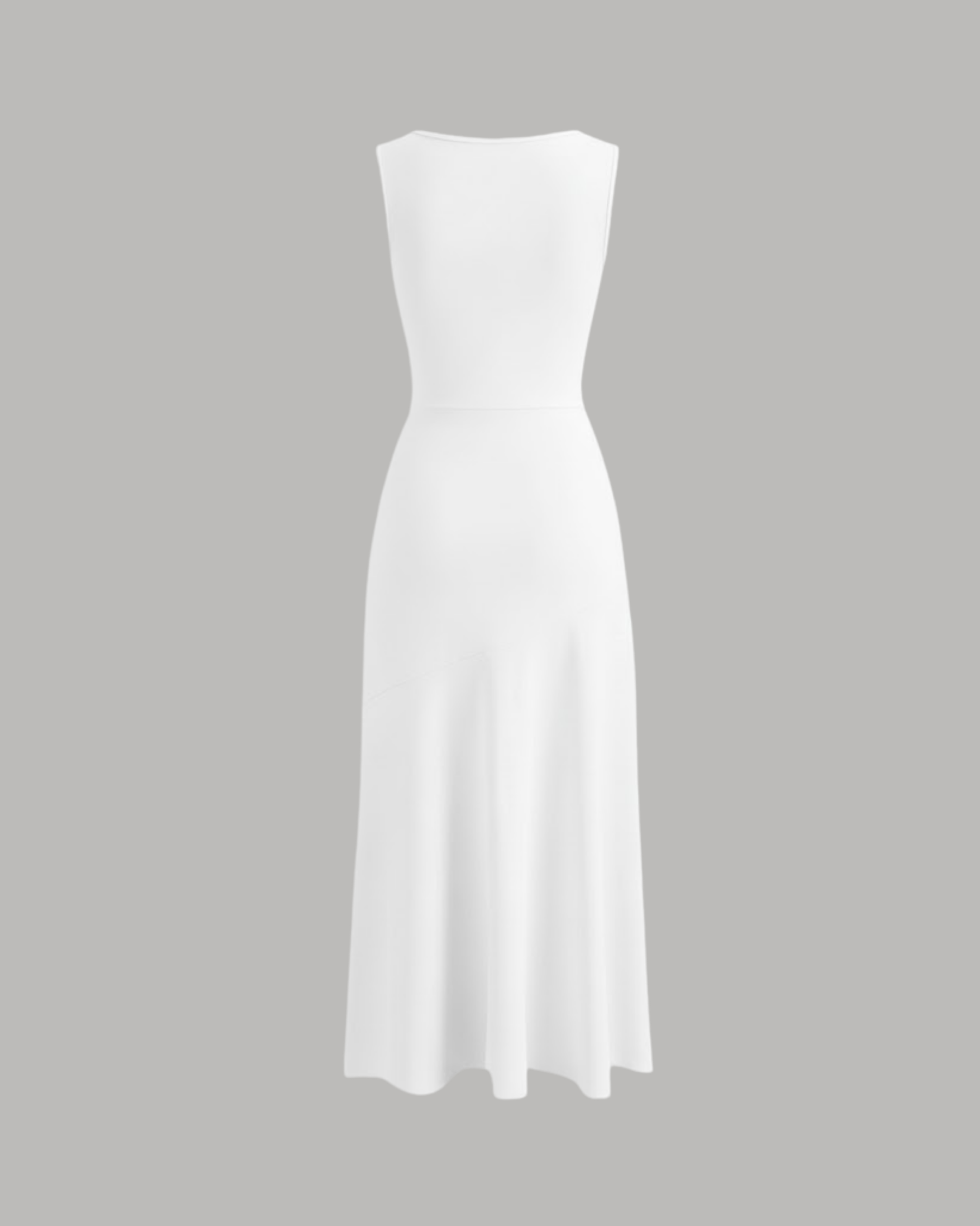 Classic Boat Neck Ruffle Maxi Dress - White