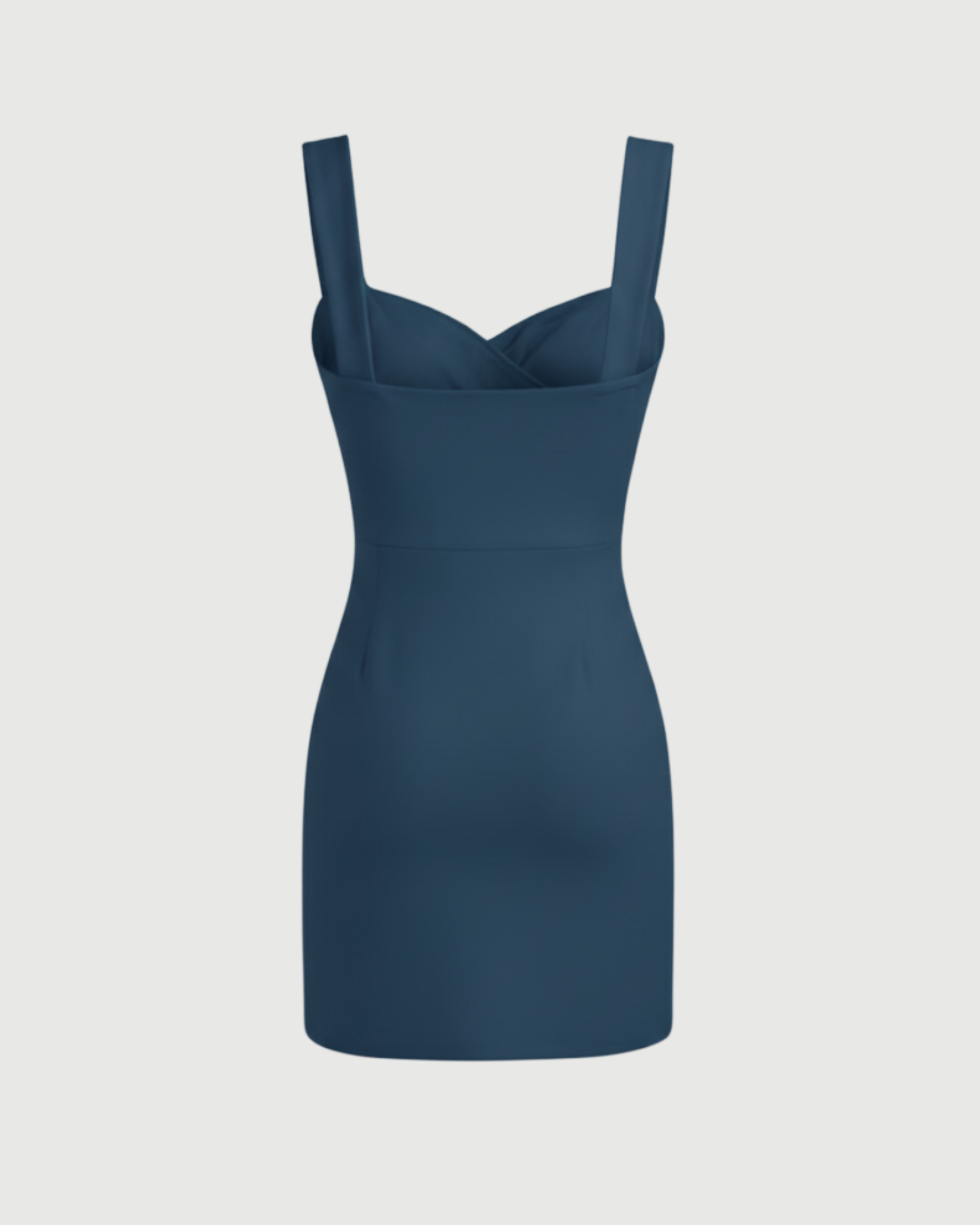 Sweetheart Square Neck Mini Dress-Blue