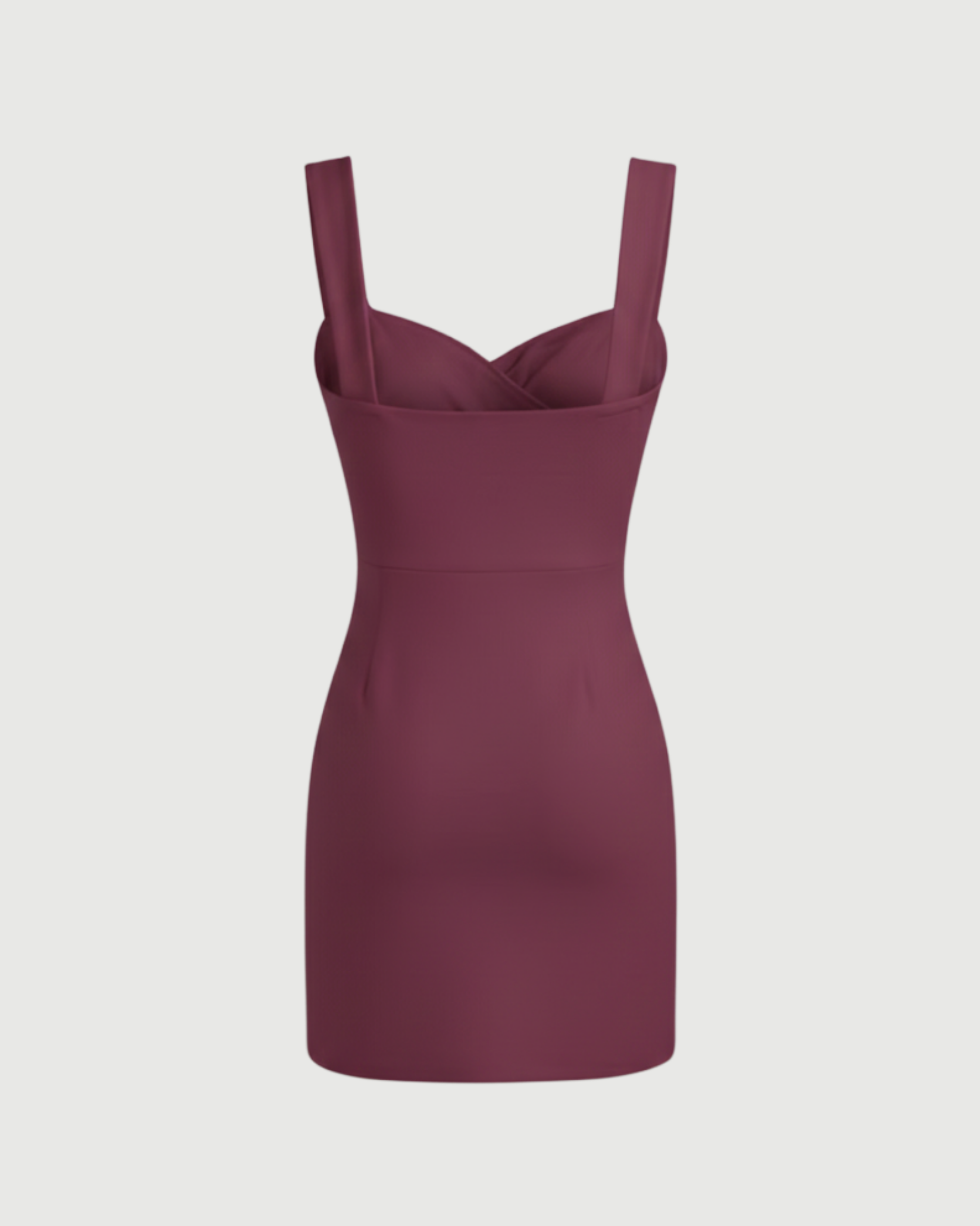 Sweetheart Square Neck Mini Dress-Maroon