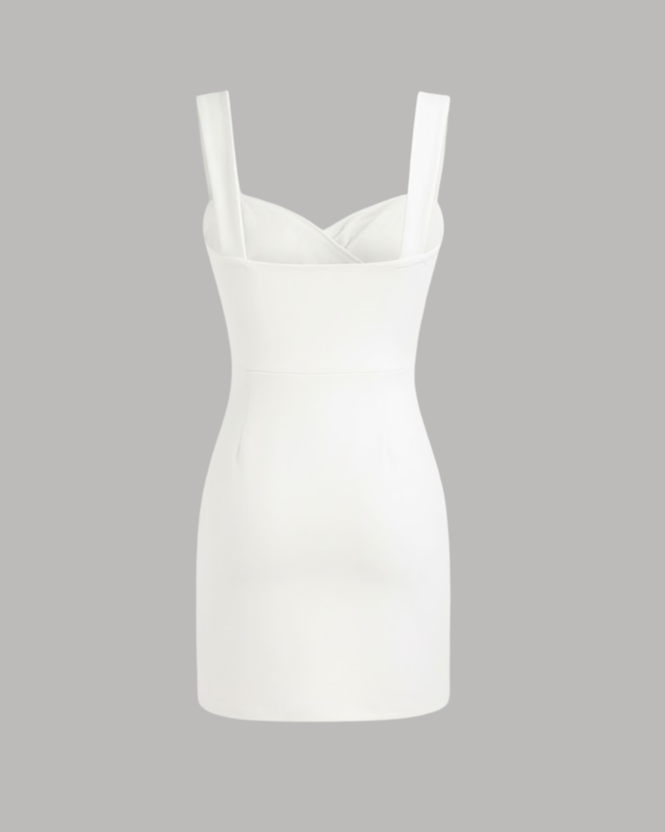 Sweetheart Square Neck Mini Dress - White