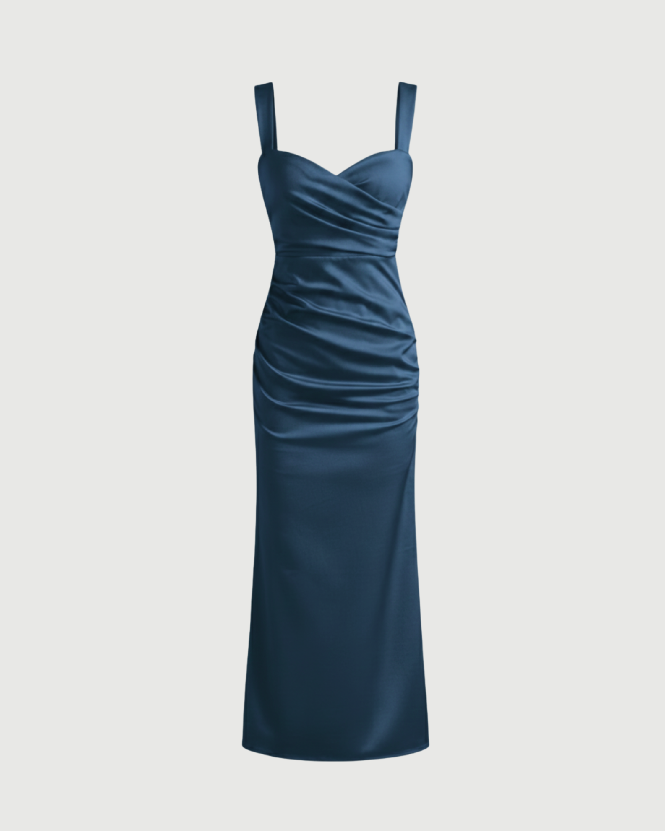 Woven Texture Sweetheart Maxi Dress-Blue