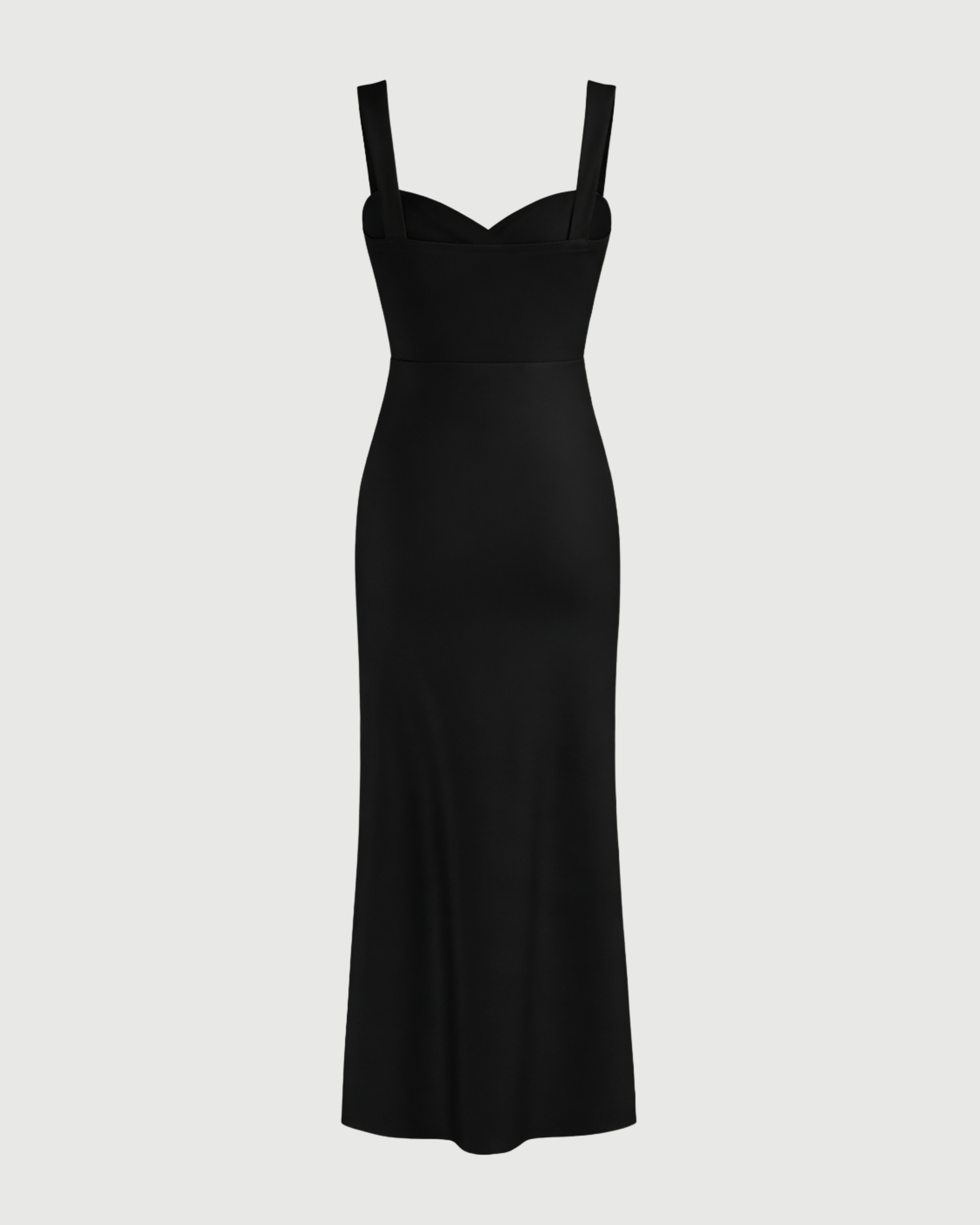 Woven Texture Sweetheart Maxi Dress - Black