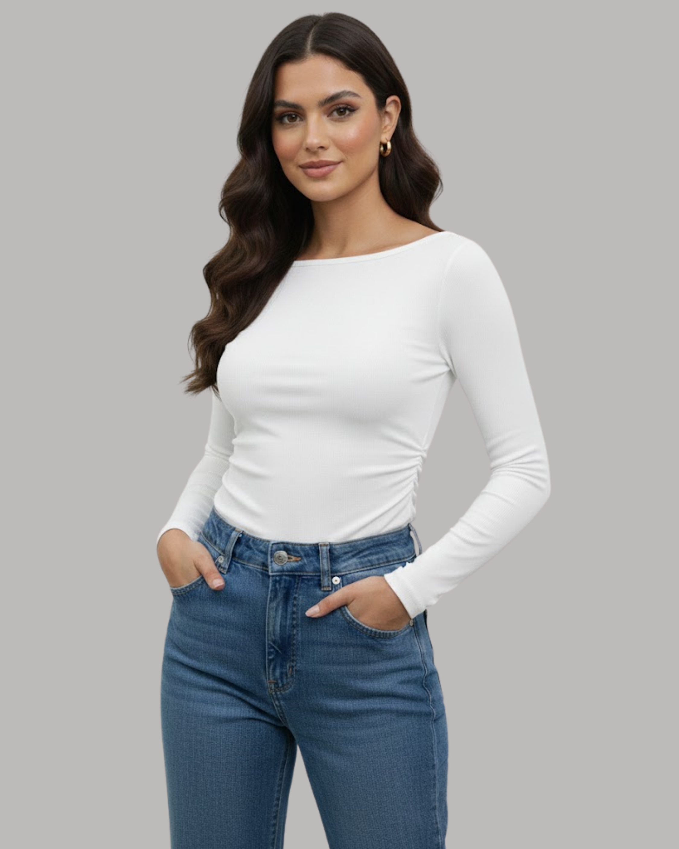 CloudTouch Longline Comfort Tee-White