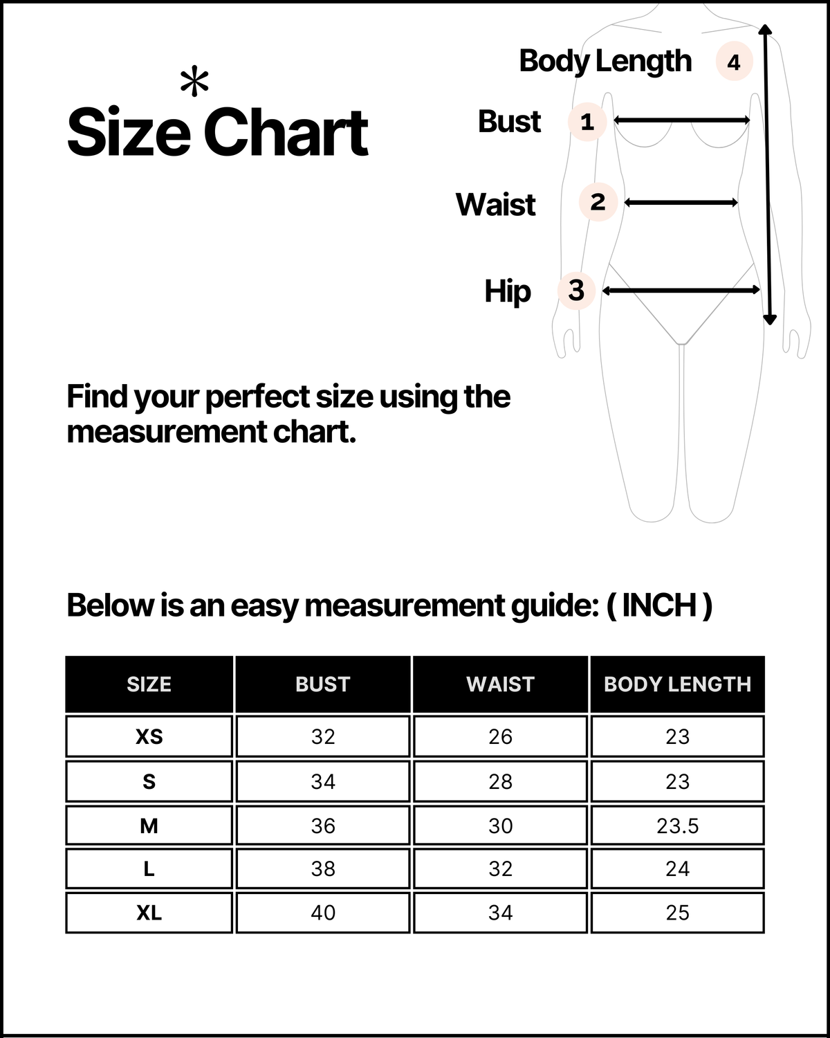 Size chart for this product