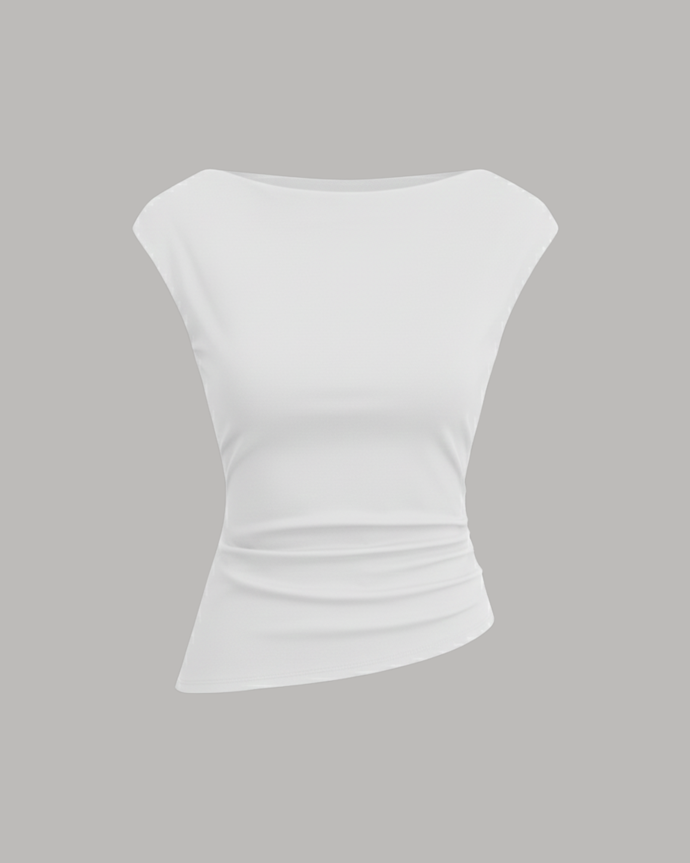 AeroFlow One-Shoulder Motion Tank-White