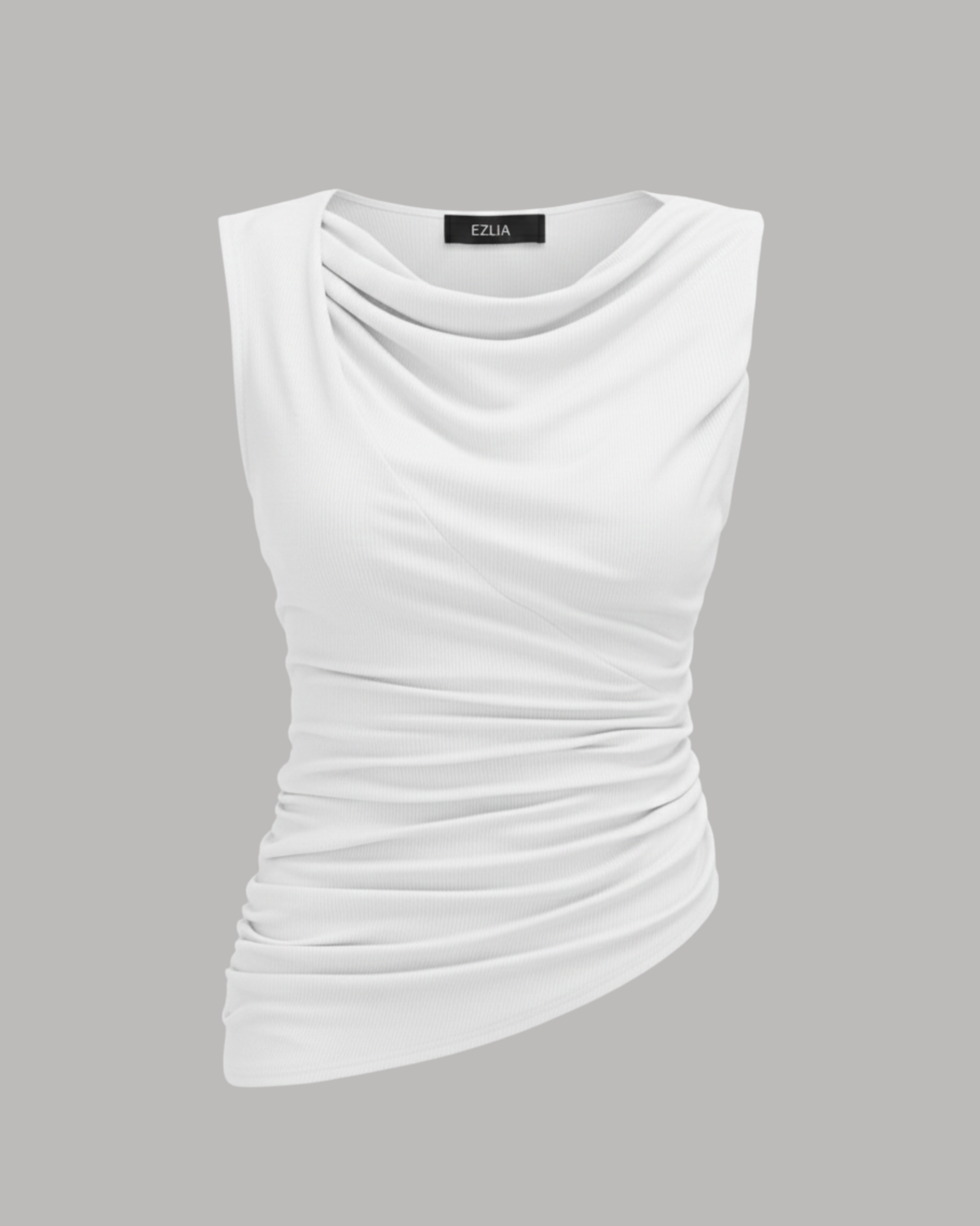 VelvetDrift Draped Crop-White