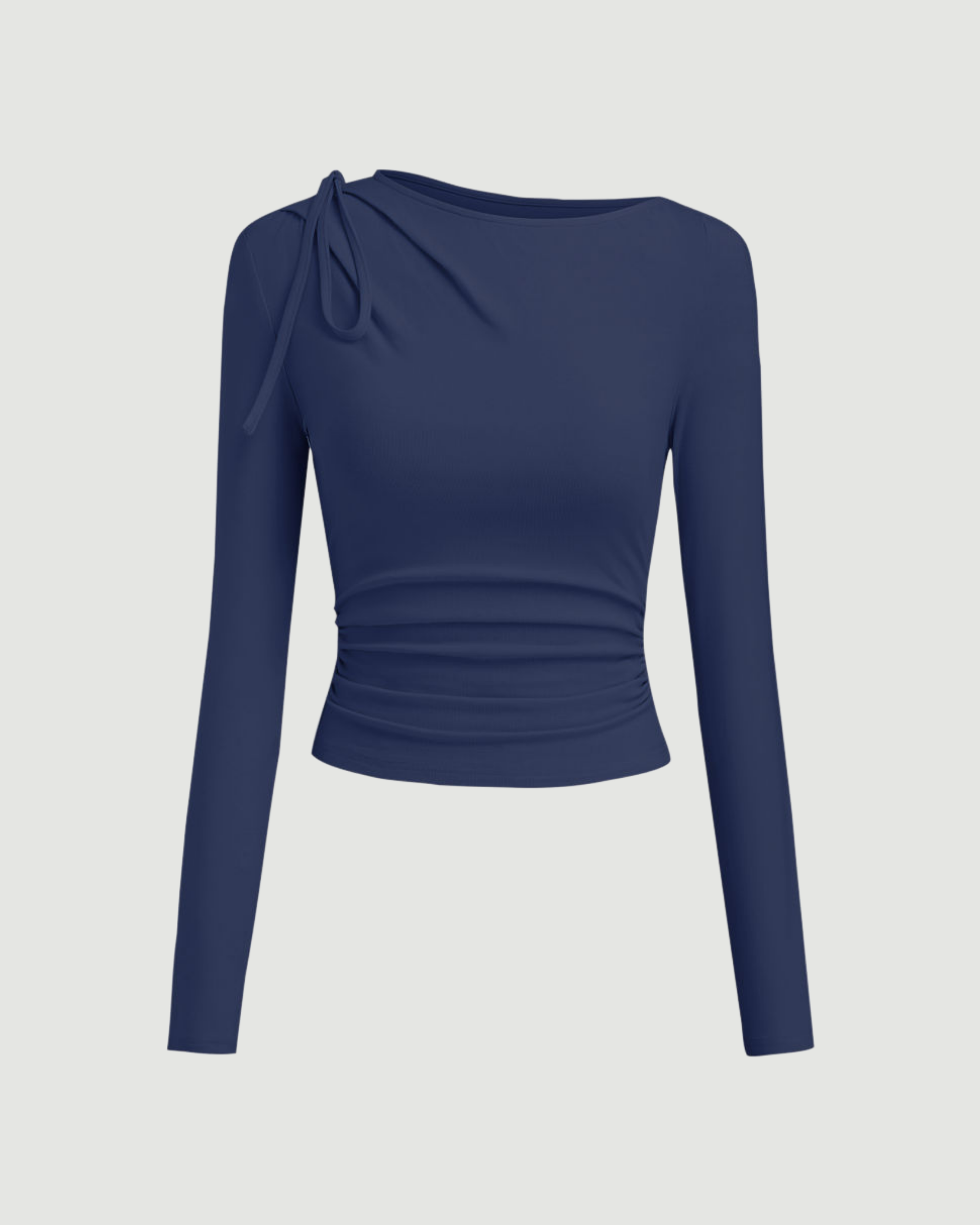 SideKnot Elegance Sleeve Top - Navy Blue