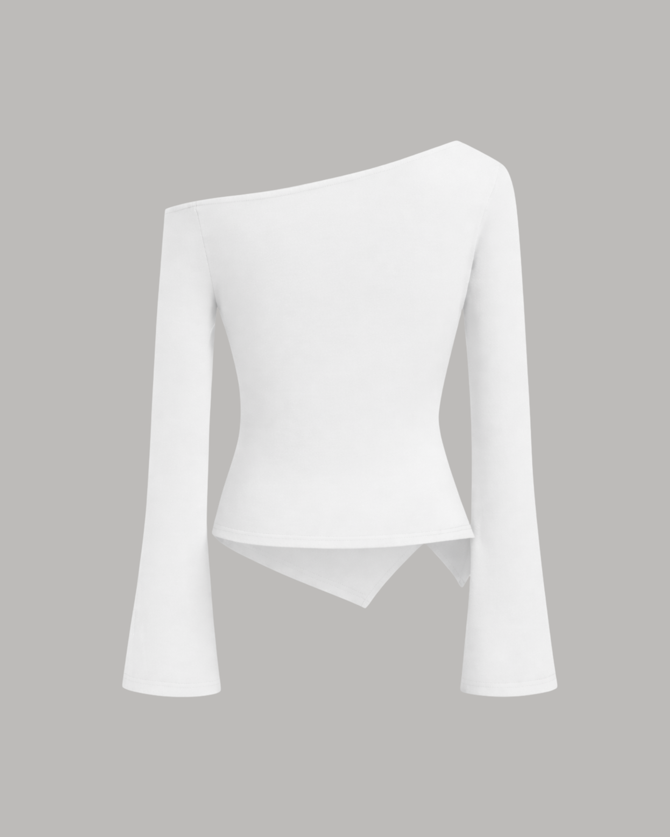 FlairLine SoftWave Sleeve Blouse-White