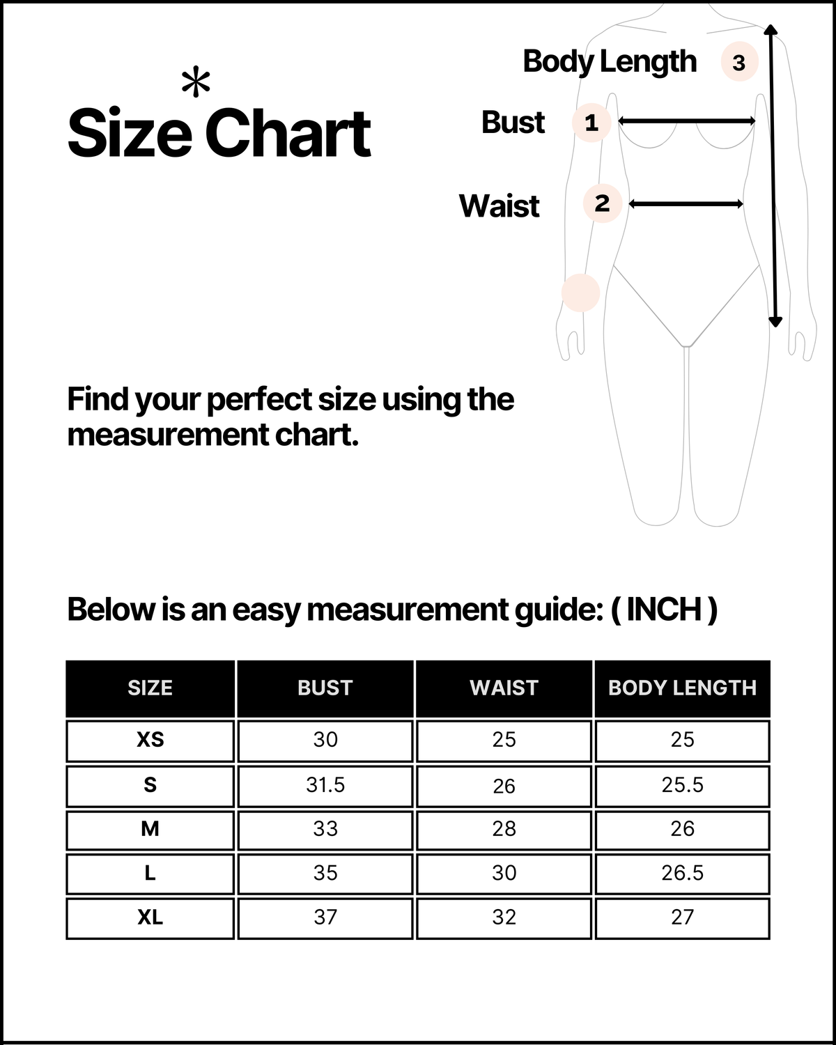 Size chart for this product