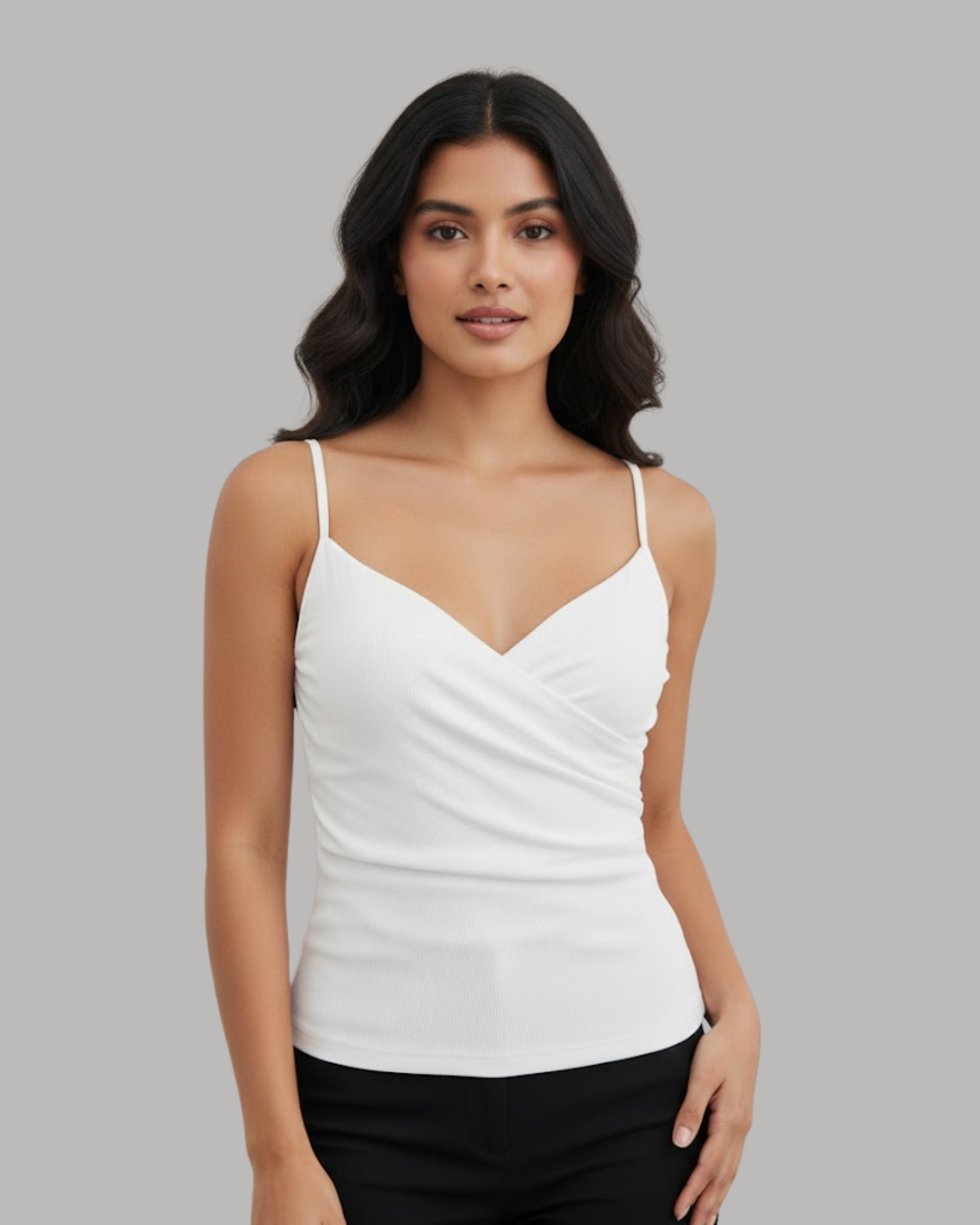 GlideWrap V-Neck Slim Cami - White