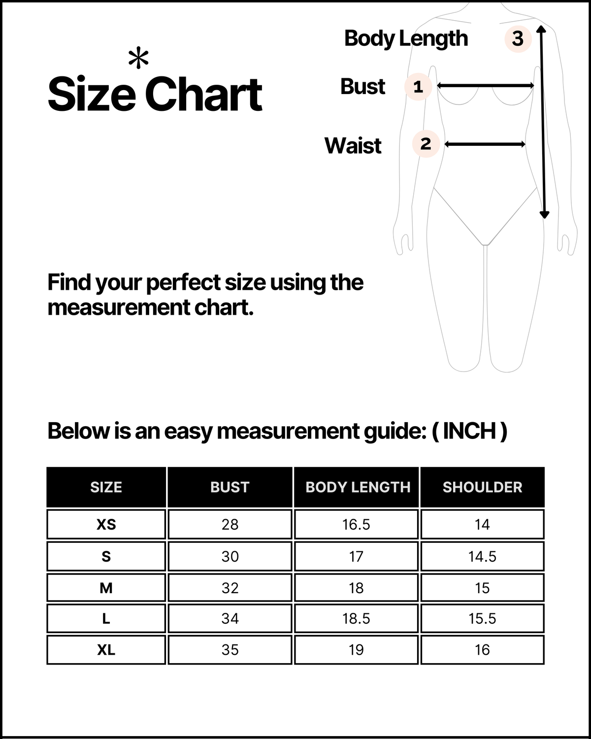 Size chart for this product
