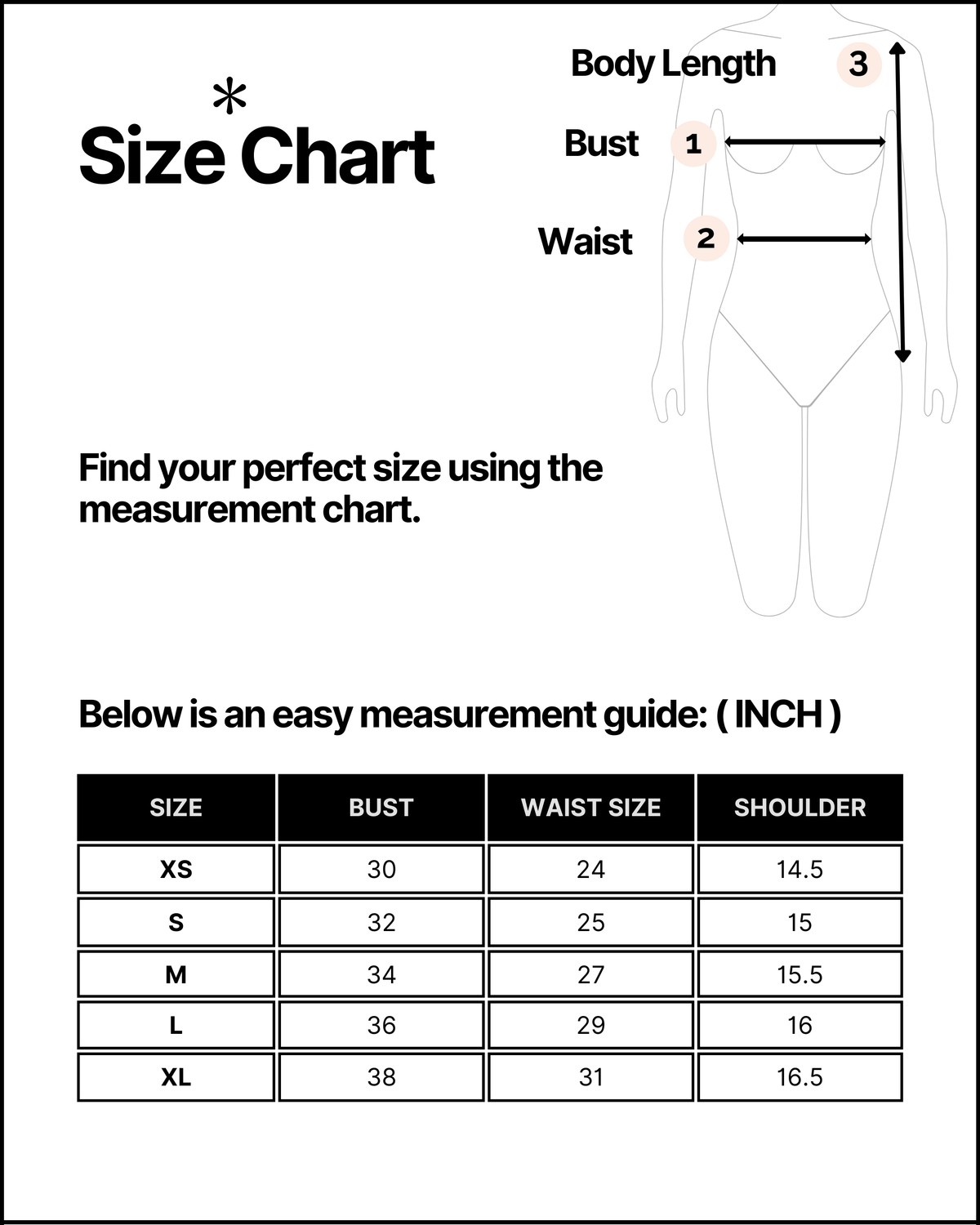 Size chart for this product