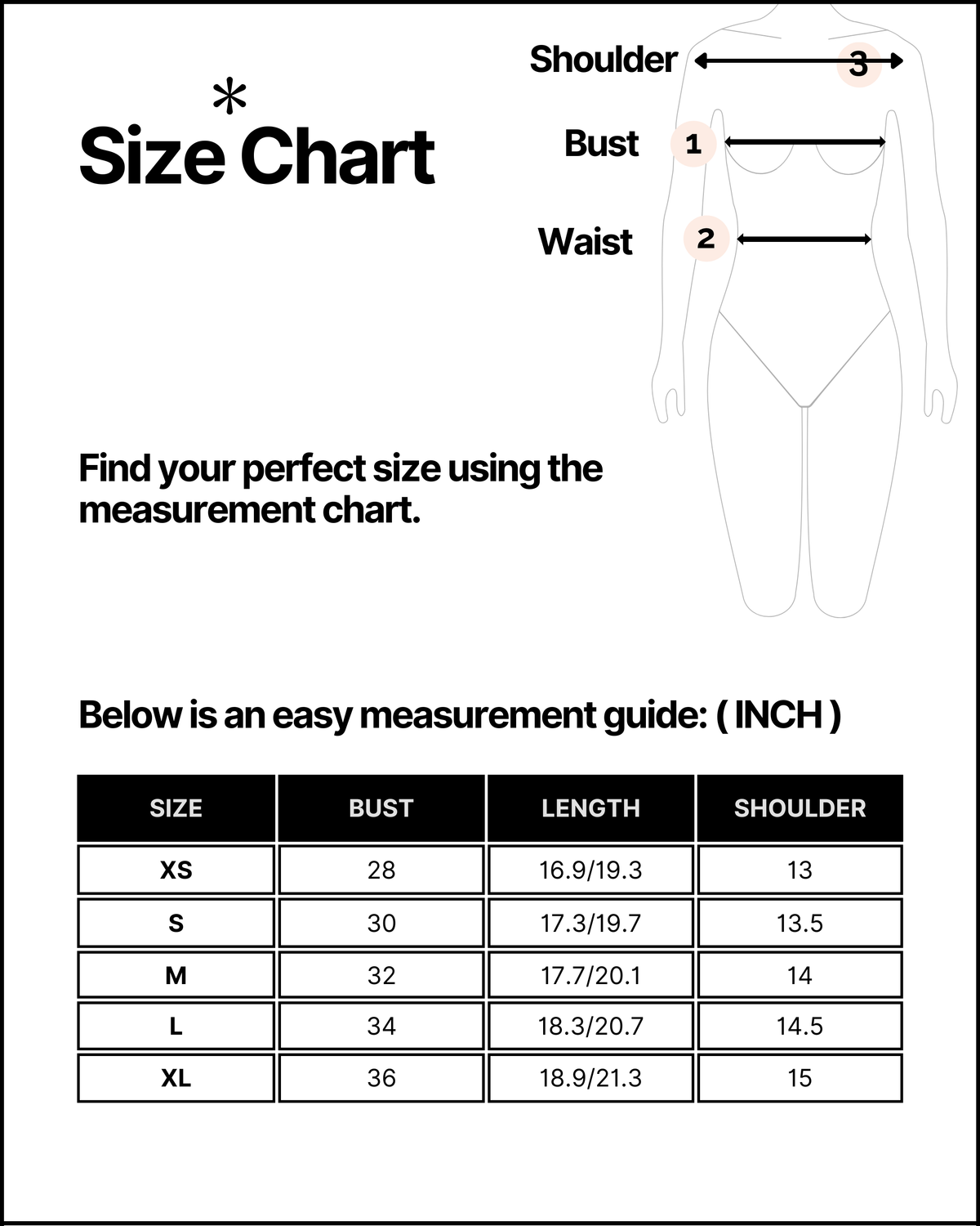 Size chart for this product