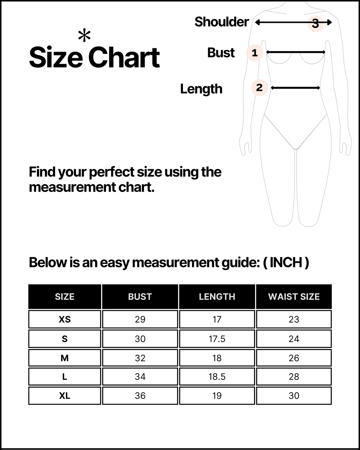 Size chart for this product