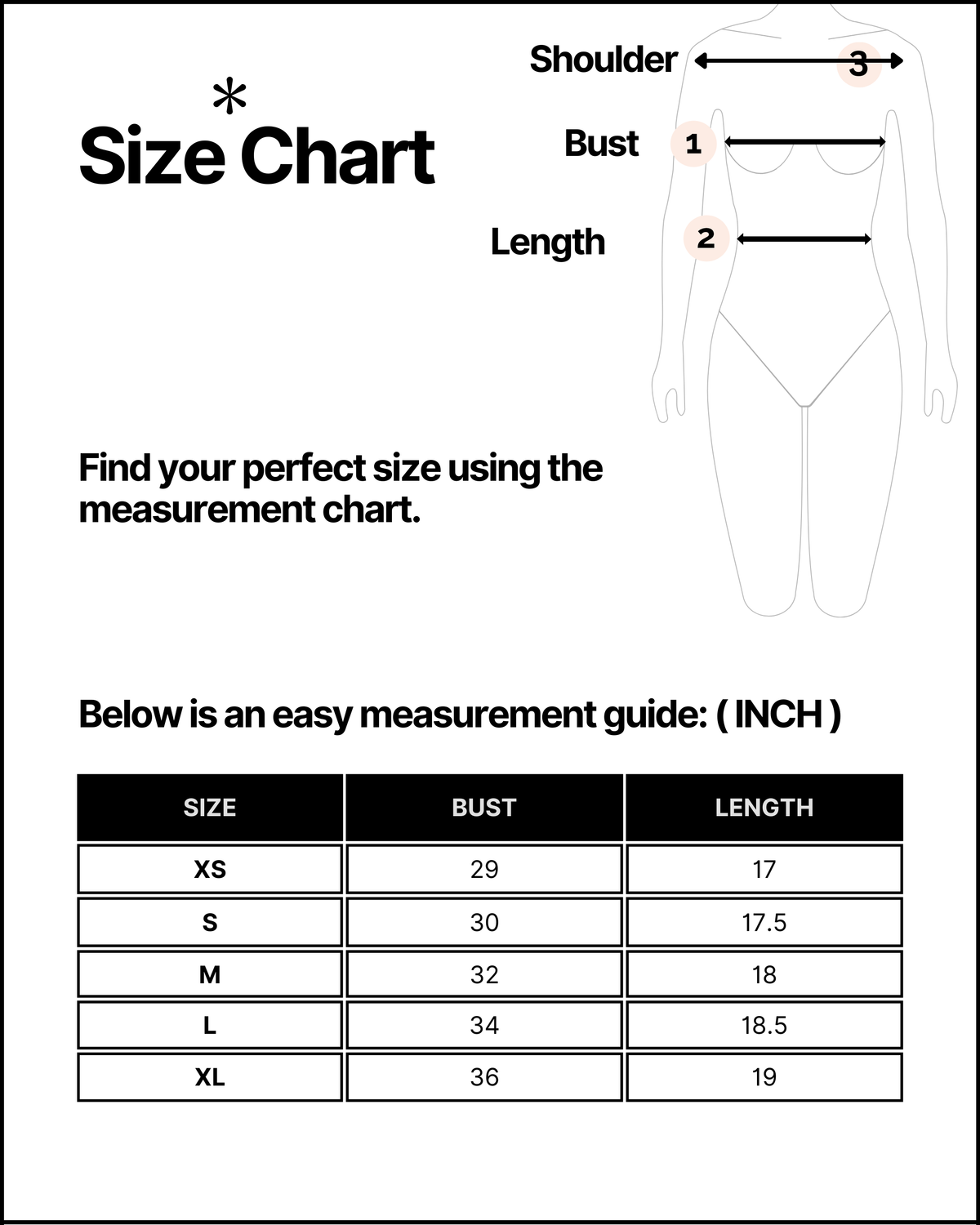 Size chart for this product