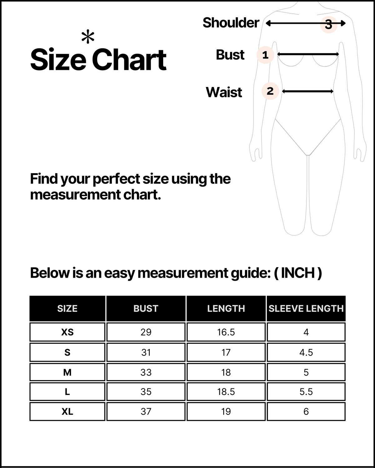 Size chart for this product
