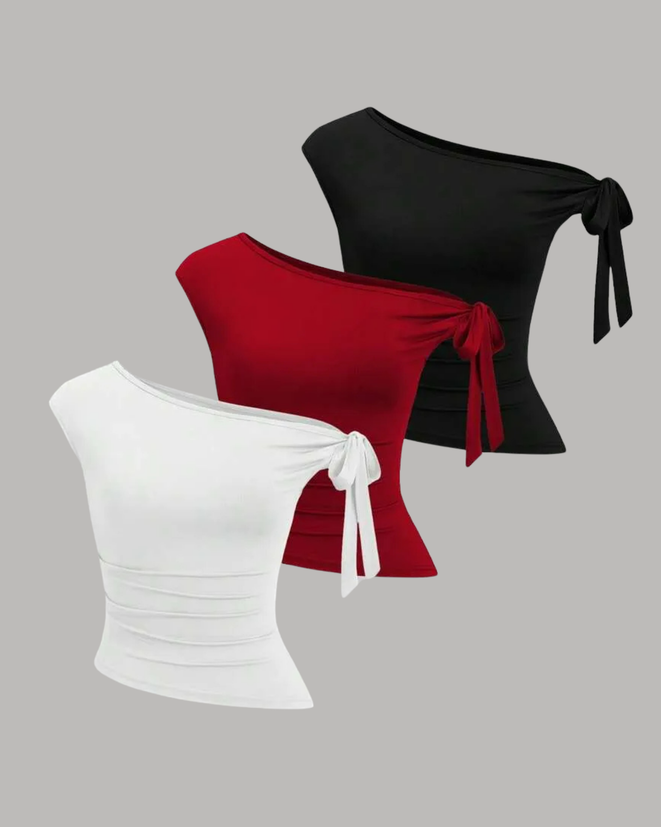 RibbonTie SoftStrap Style Set - Red & White & Black