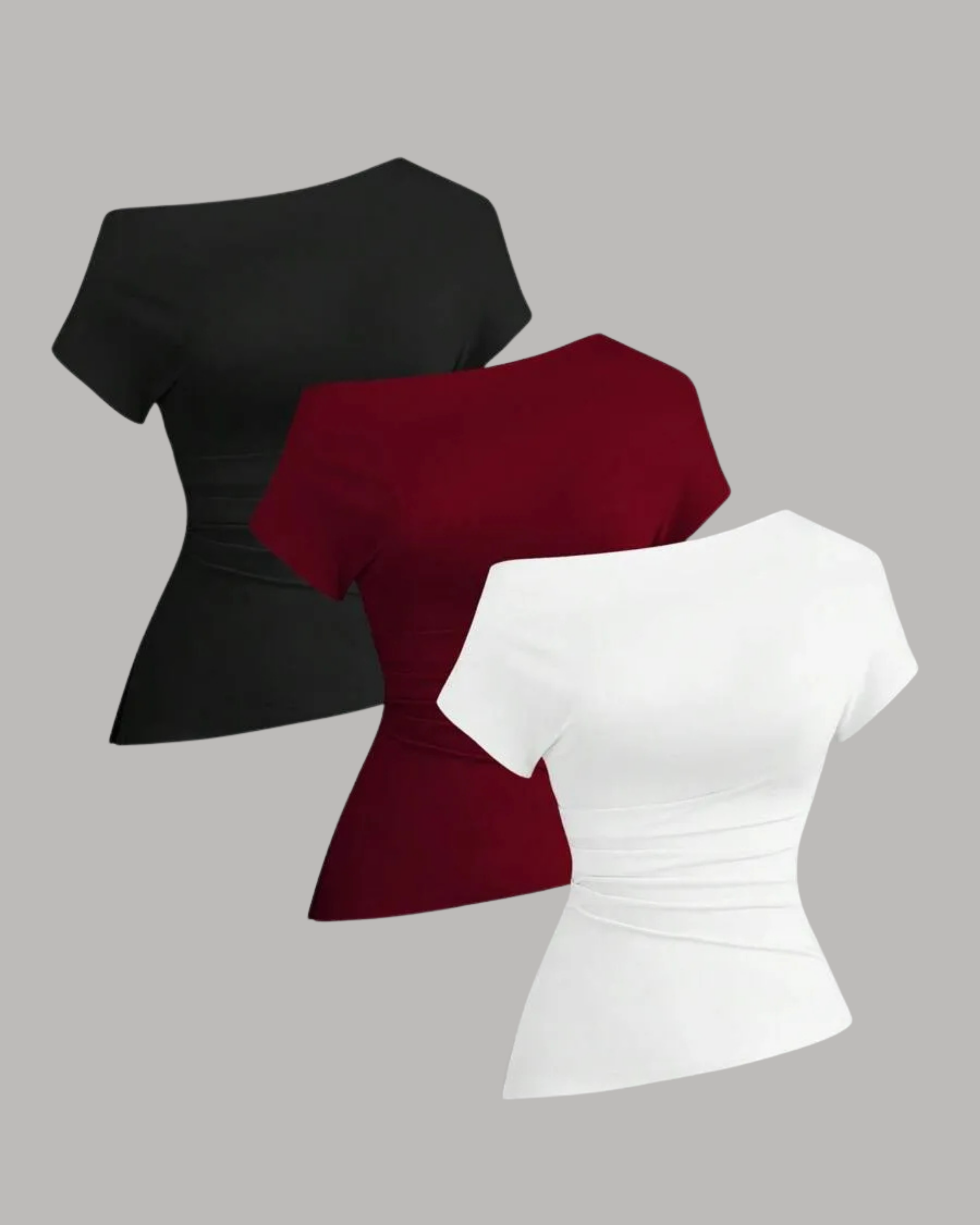 ShiftOne Asymmetric Daily Tee - Black & Red & White
