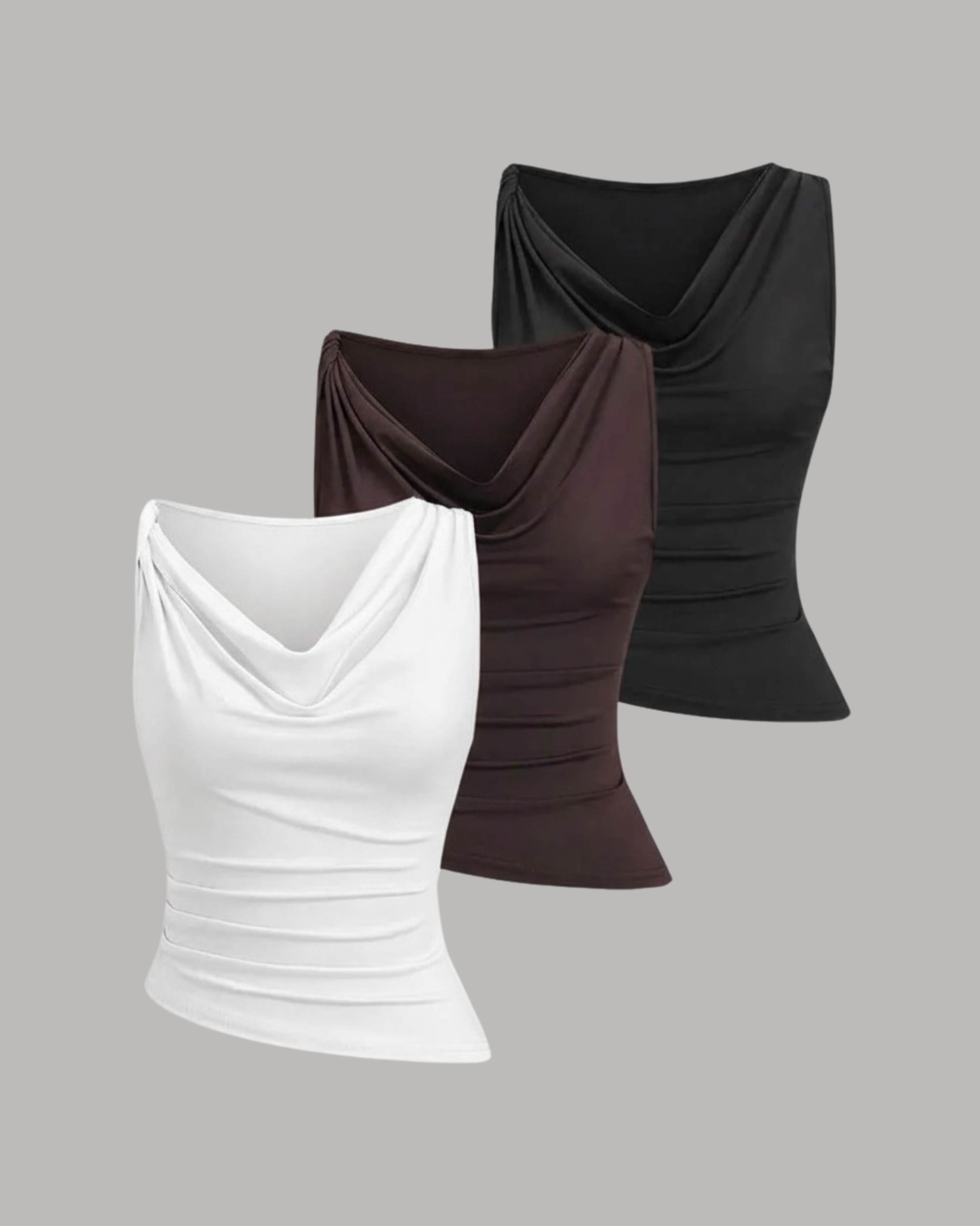 Y2K SoftSculpt Sleeveless Trio-Black & White & Wine
