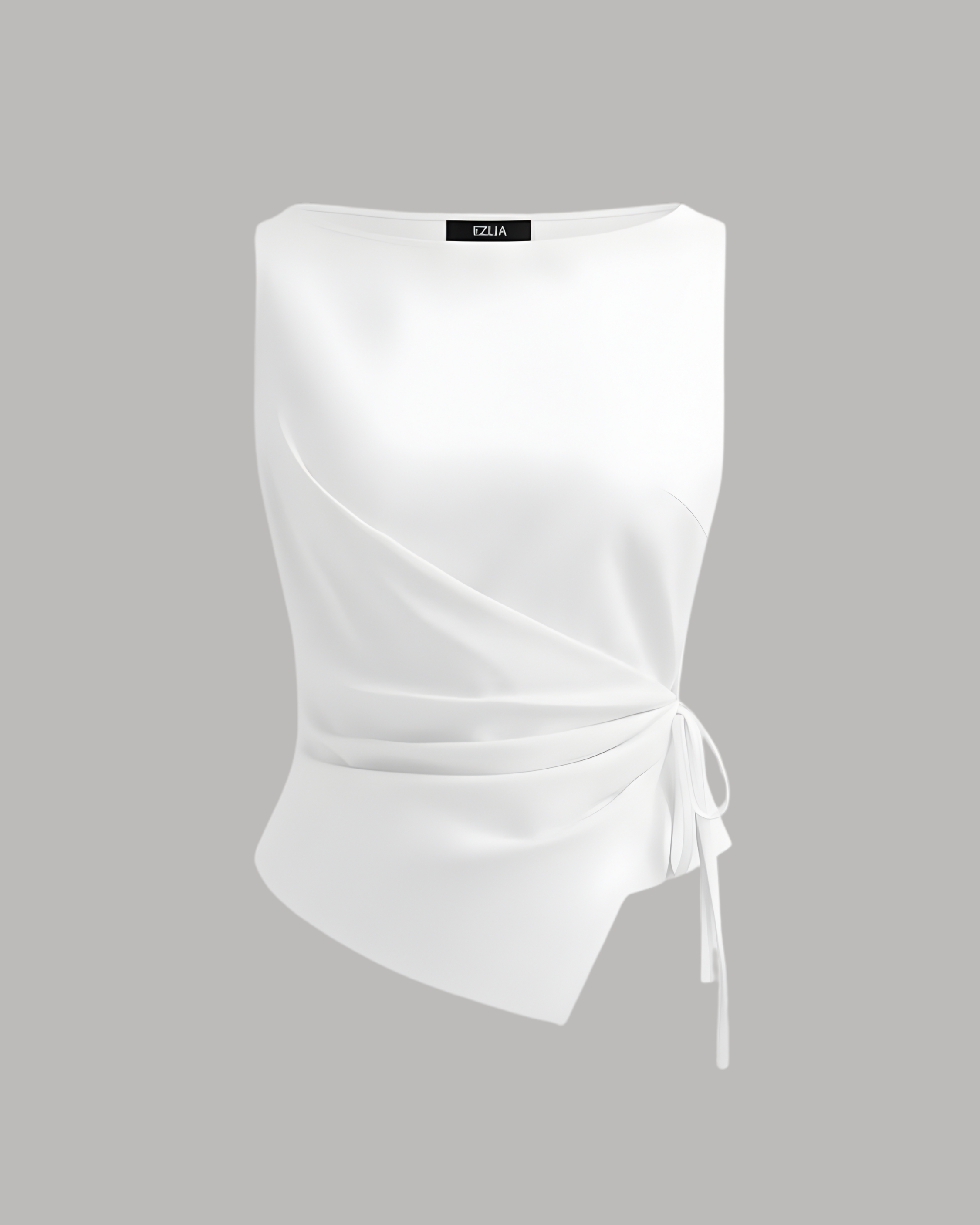 LinenWave Knot-Front Weekend Top-White