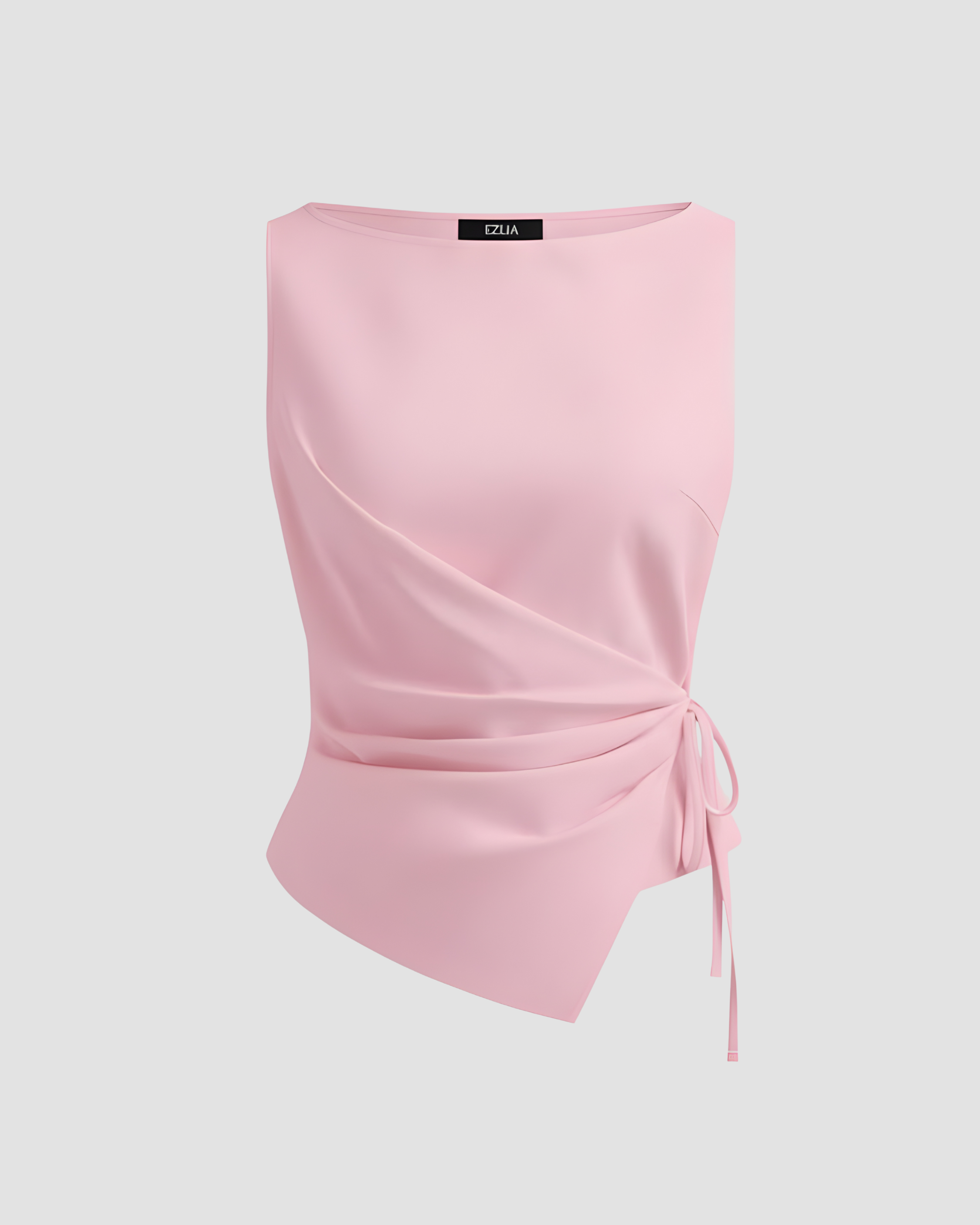 LinenWave Knot-Front Weekend Top - Pink