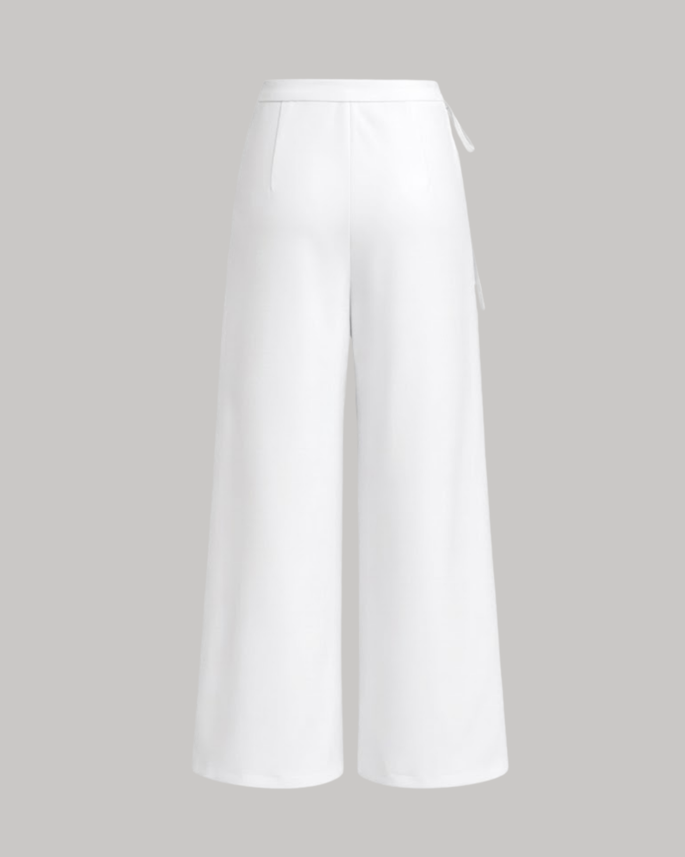 Classic Pleated Straight Leg Trousers- White