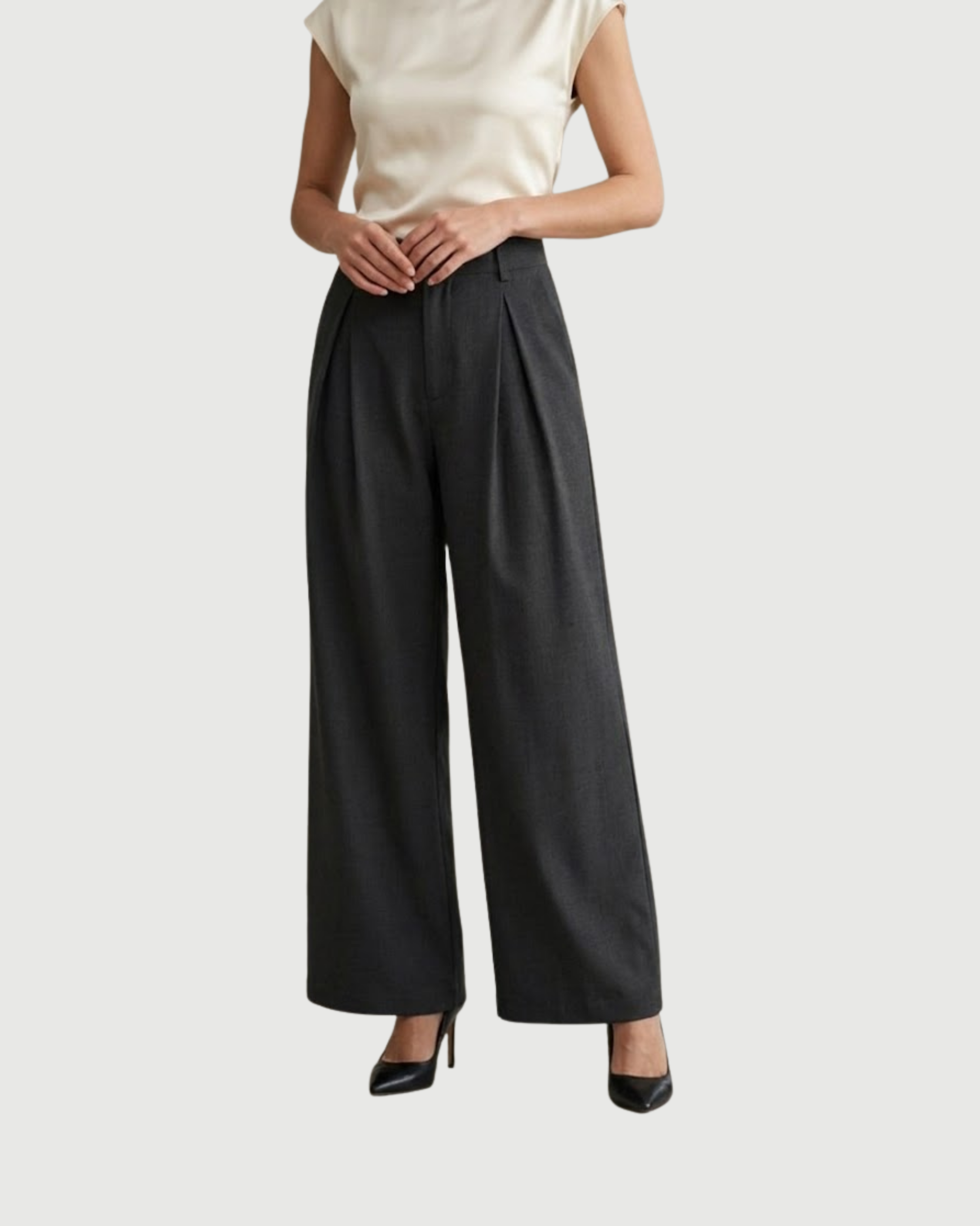 Modern Utility Straight Leg Trousers- Black