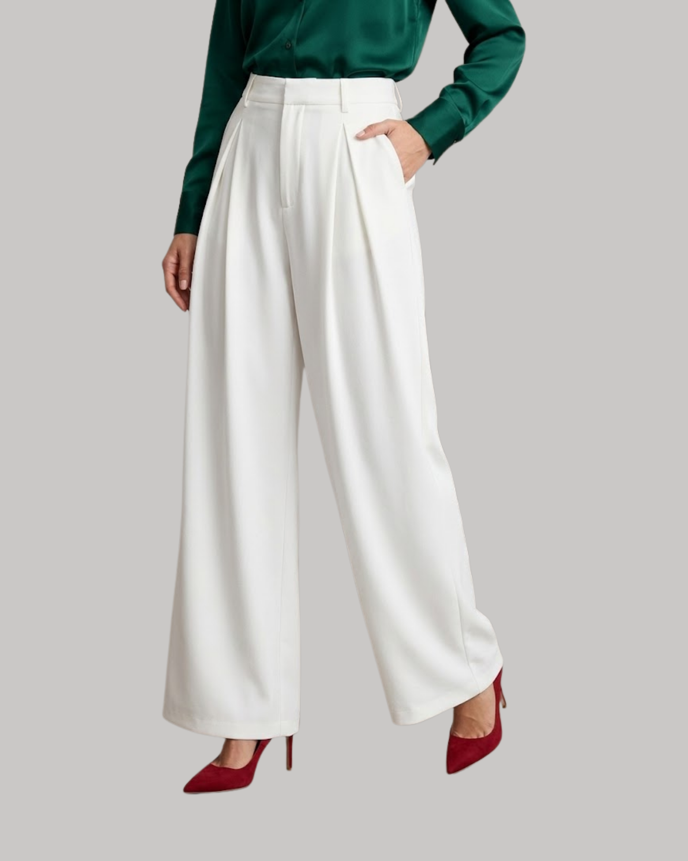 Modern Utility Straight Leg Trousers- White