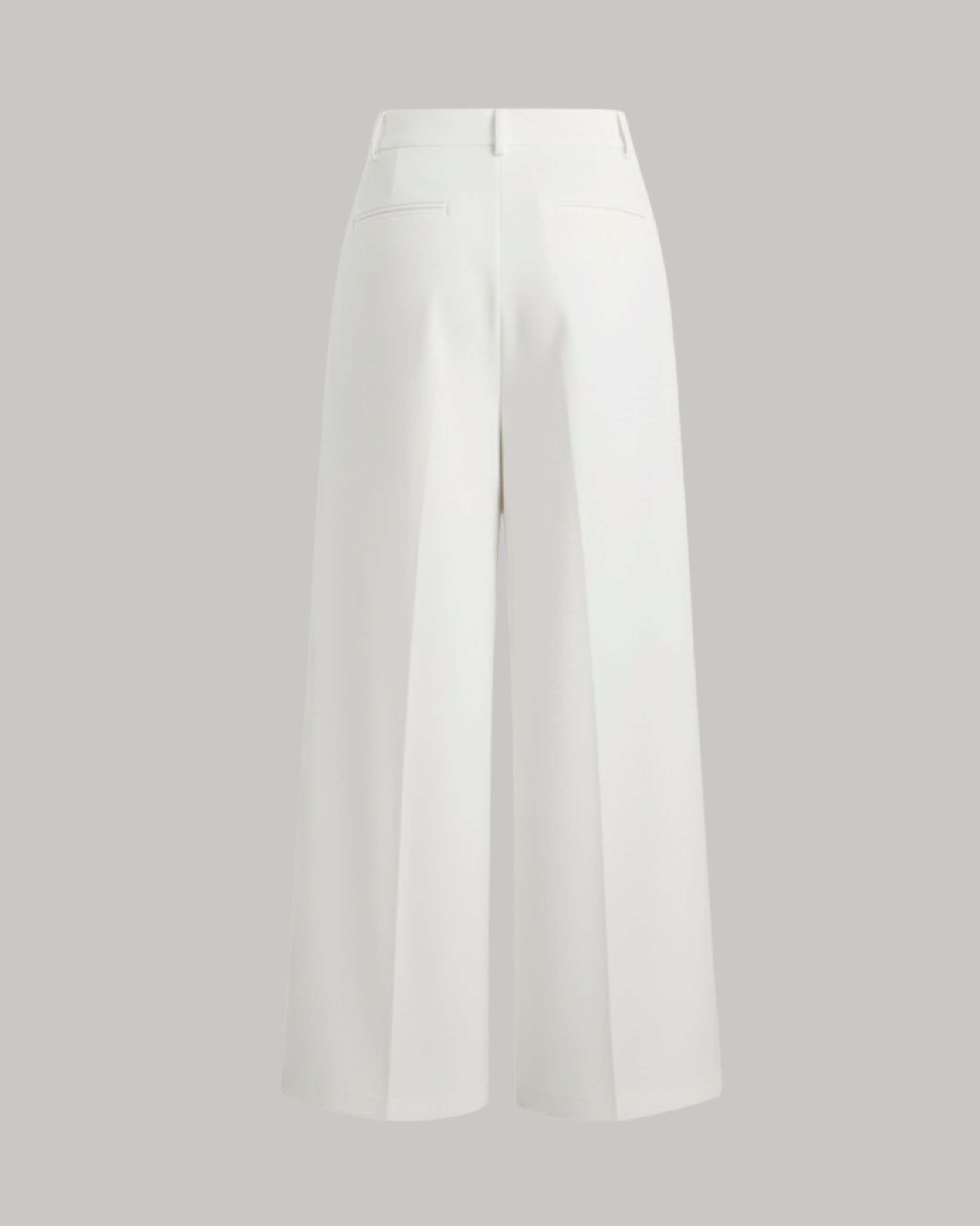 Sleek Pleated Straight Leg Pants- White