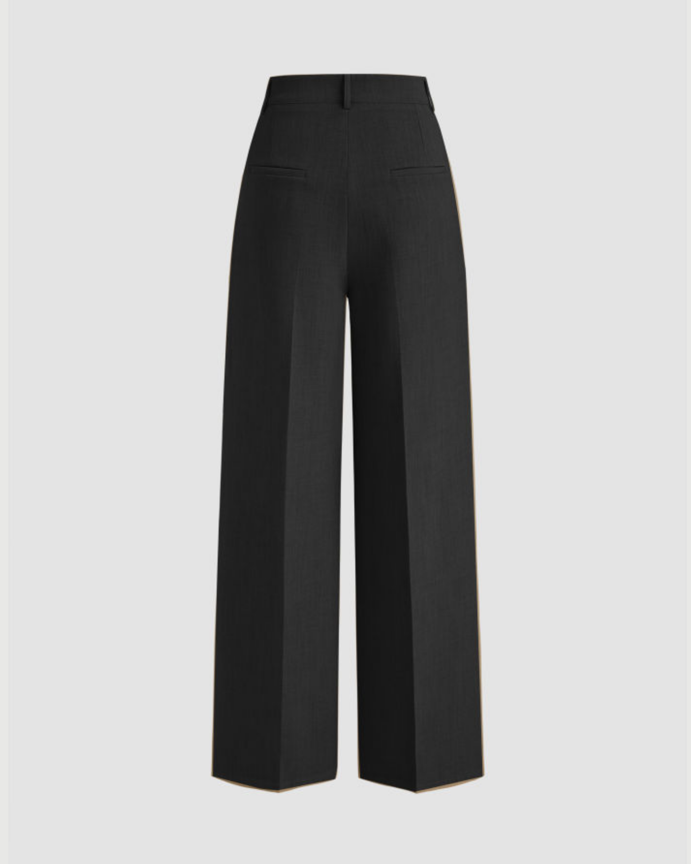 Functional Pleated Pockets Trousers- Black