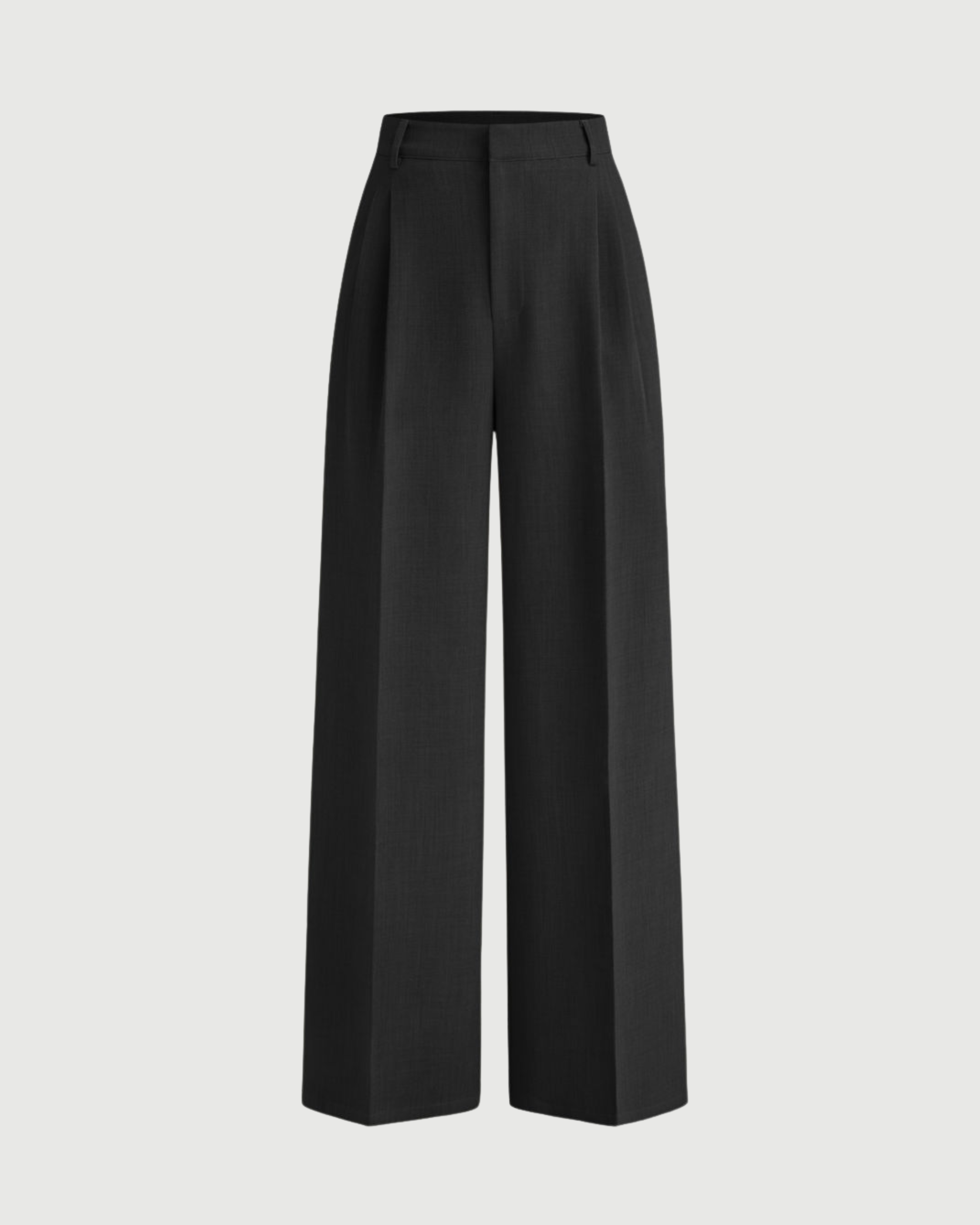 Functional Pleated Pockets Trousers- Black