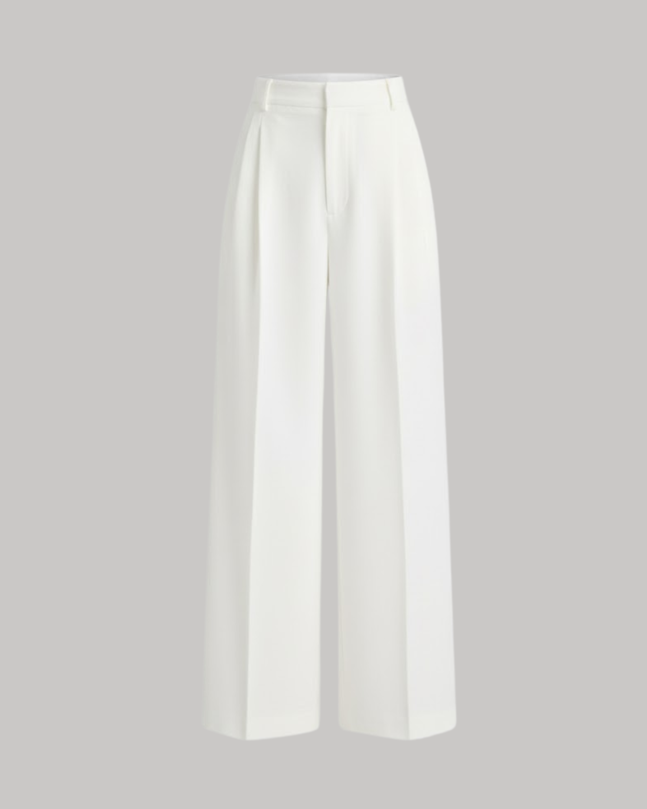 Functional Pleated Pockets Trousers- White