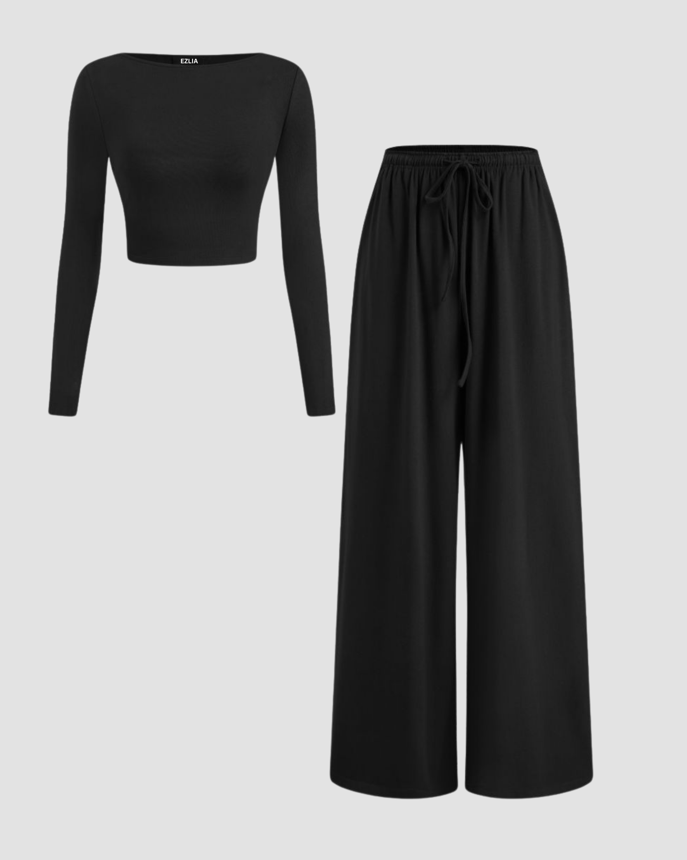 Solid Round Neck Knotted Matching Set