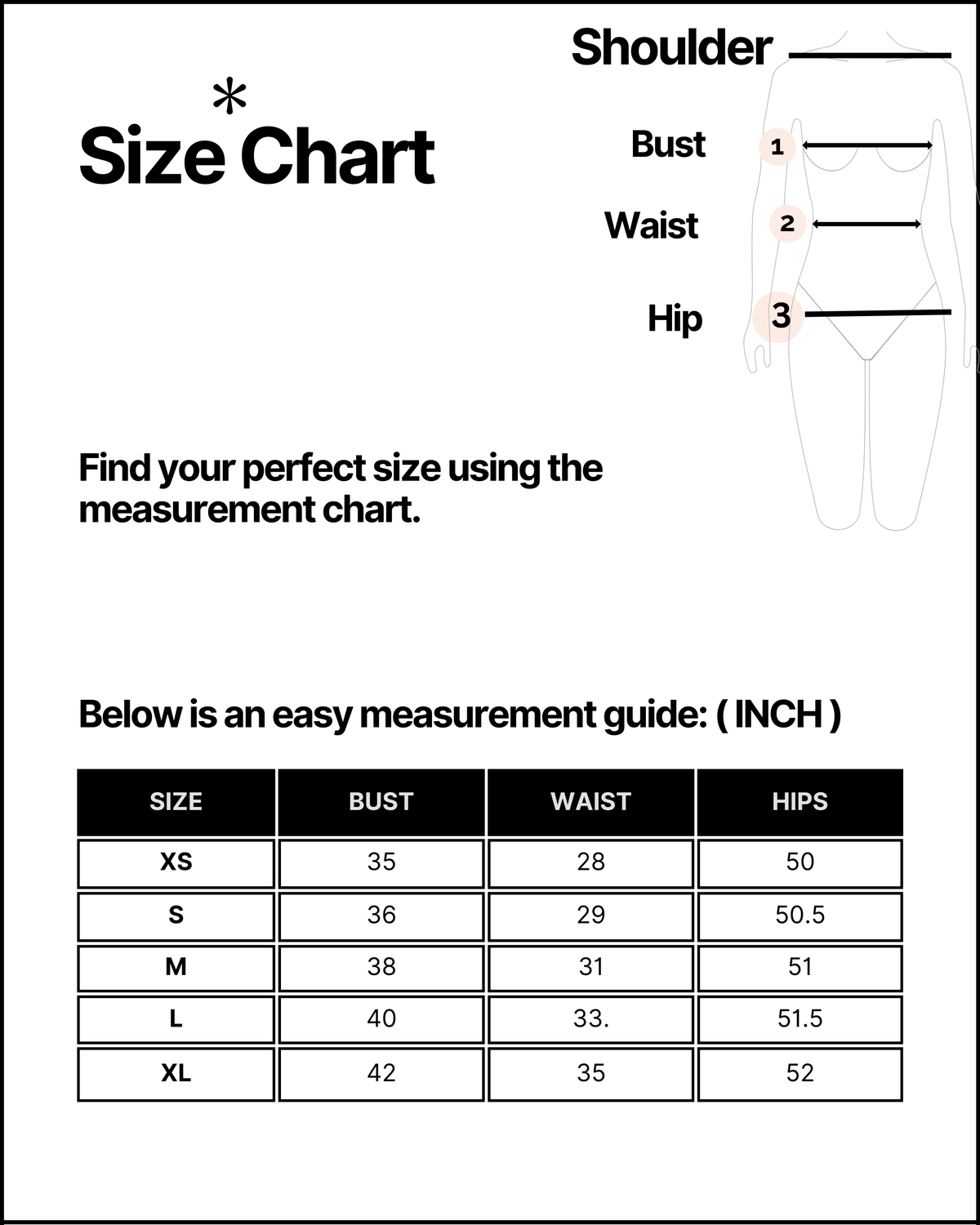 Size chart for this product