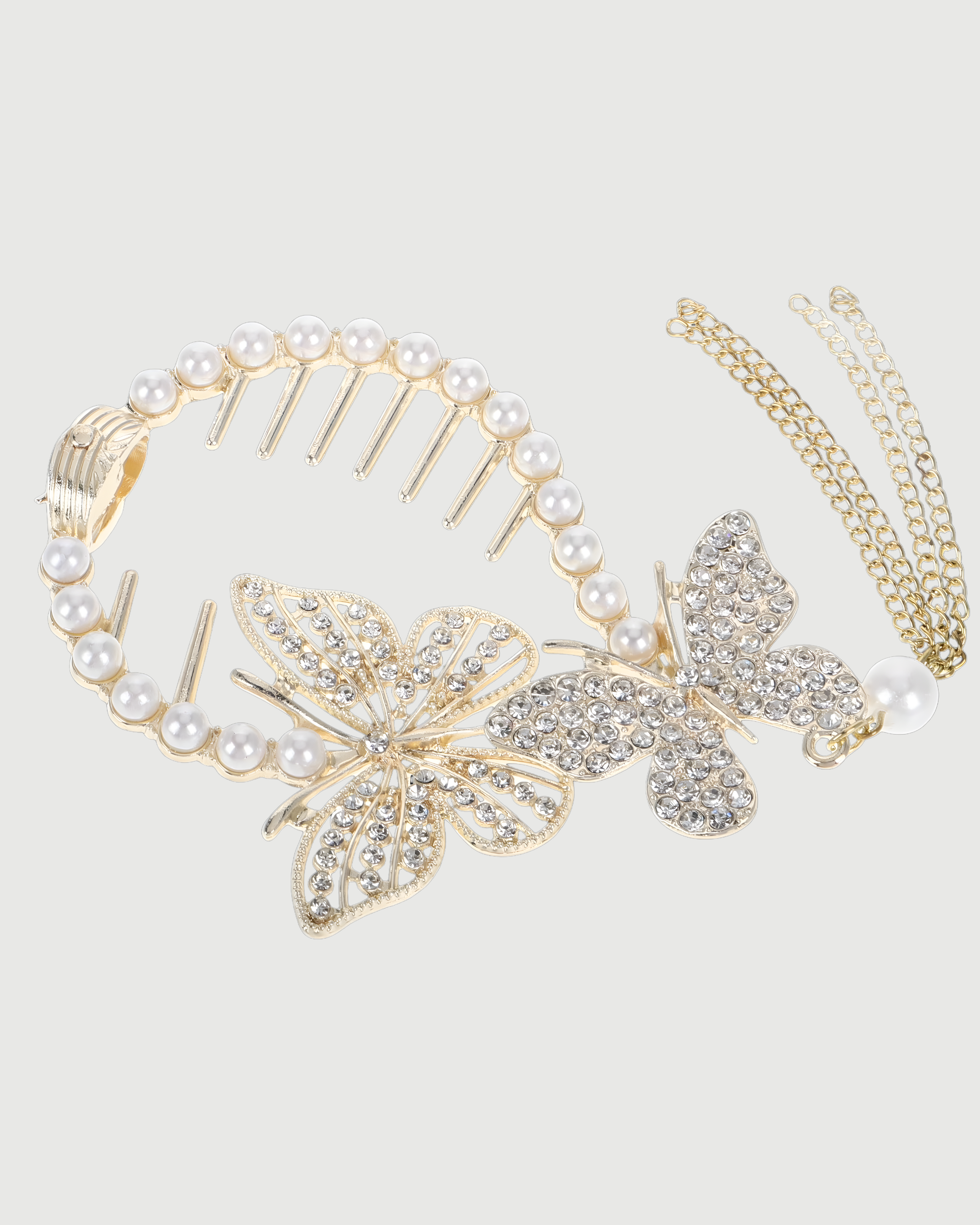 Alloy Rhinestone Tassel Ponytail Hair Clip, Girls Headwear