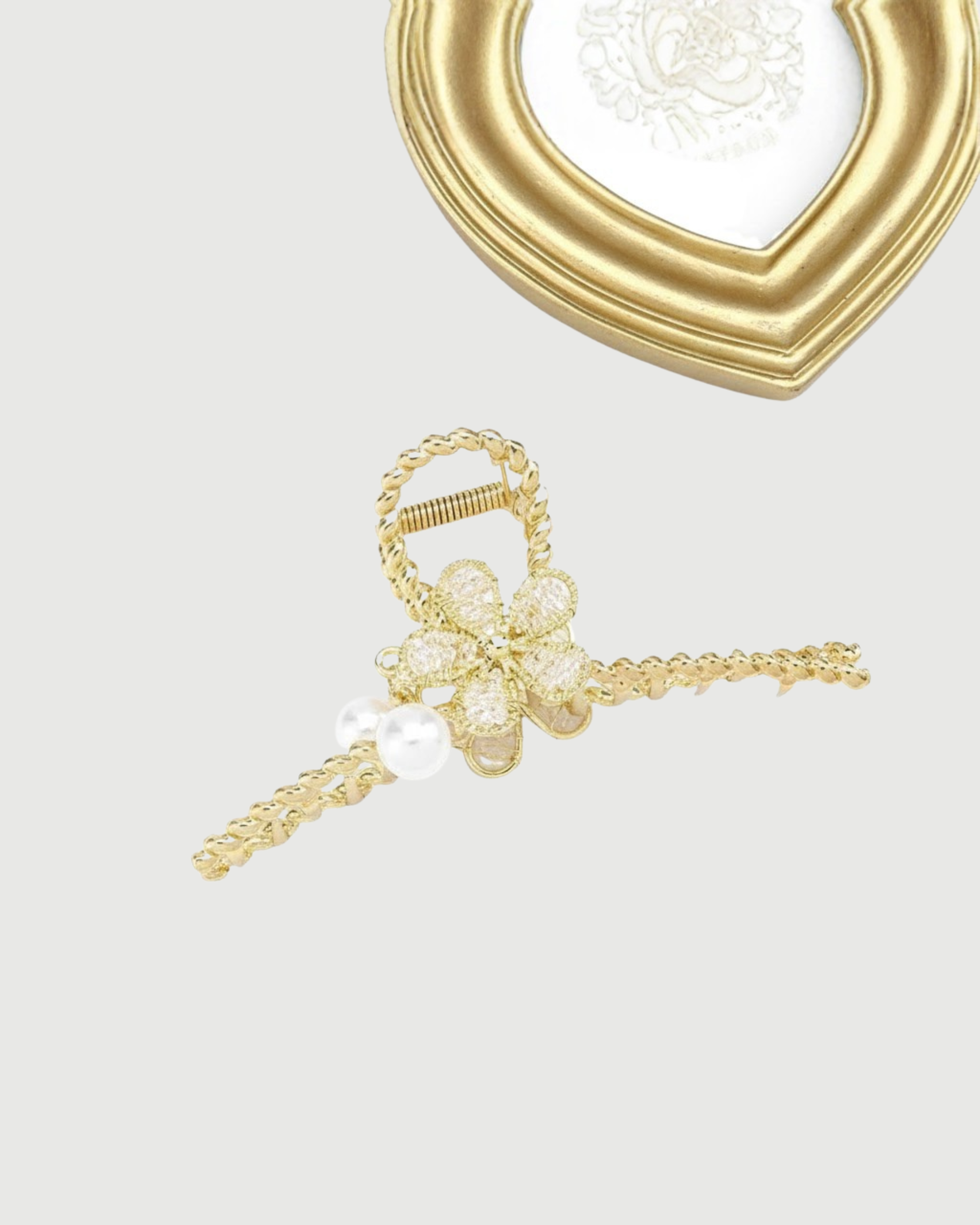 Flower Pearl Hair Claw Flower Metal Hair Clip