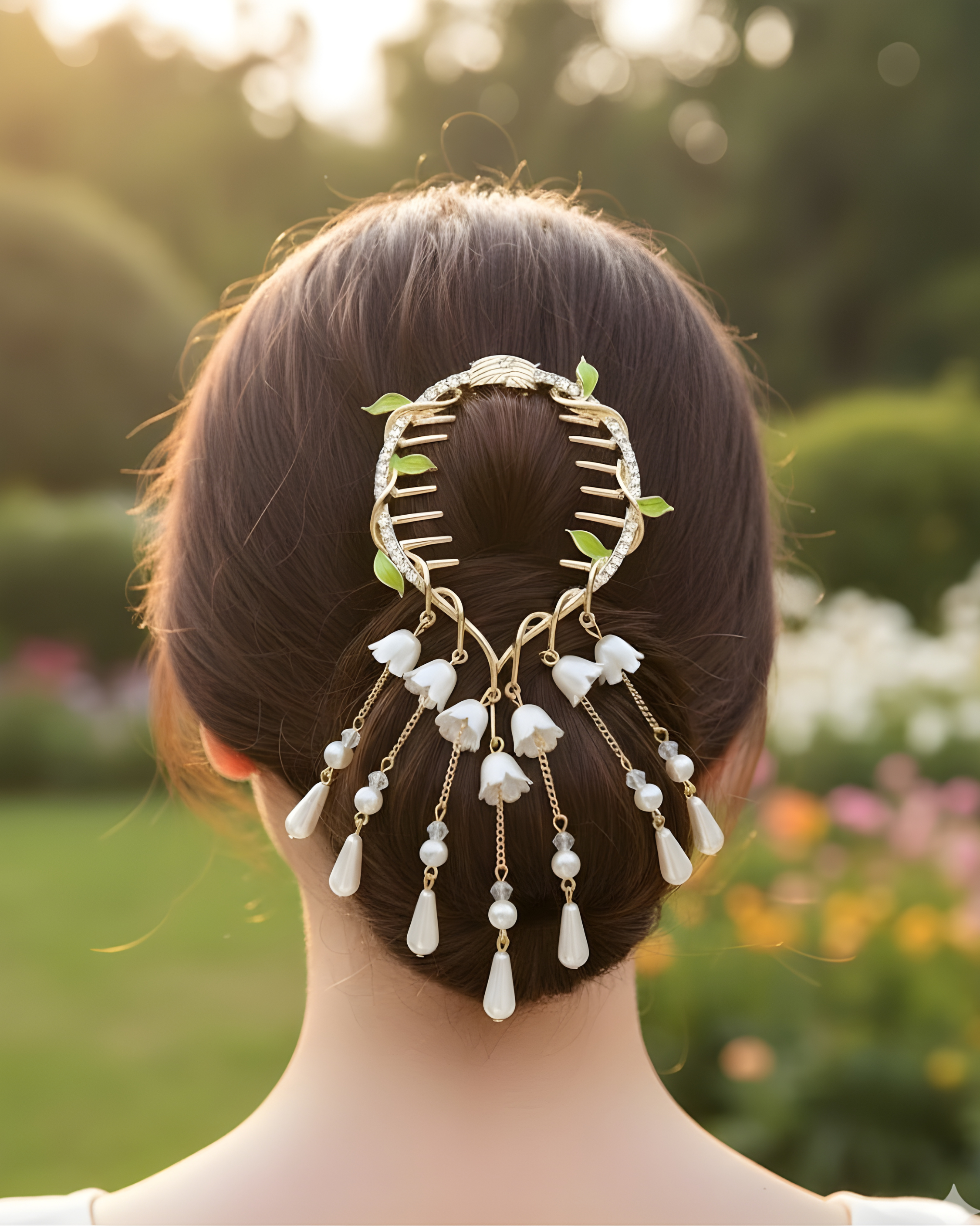 Tassel Hair Bun Clip Stylish Rhinestone Claw Hair Clips for Women Girls