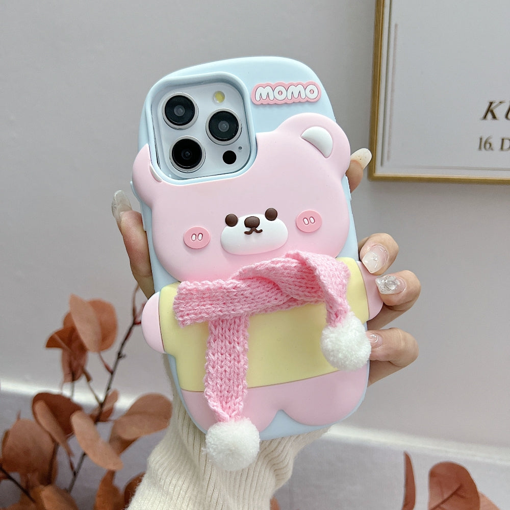 Ezlia 3D Silicone Bear Soft iPhone 12 Case