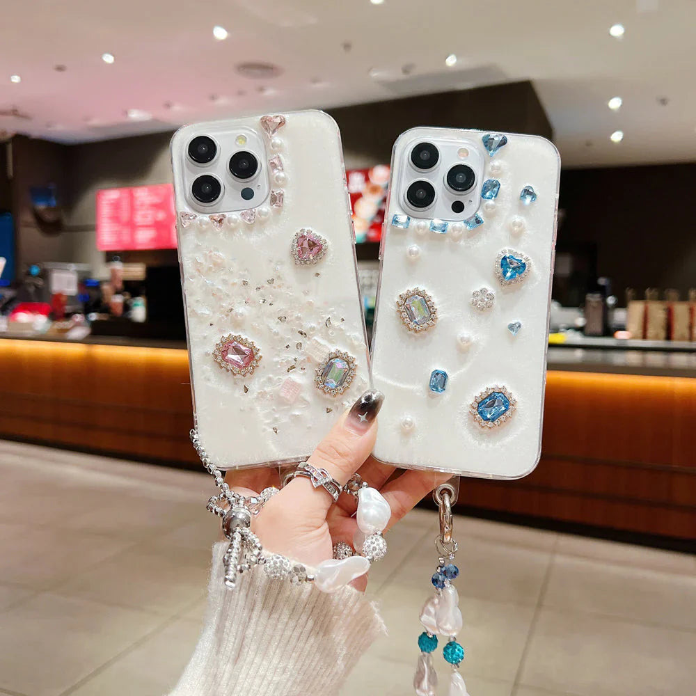 Ezlia Colourful Stone iPhone 13 Case with Charm