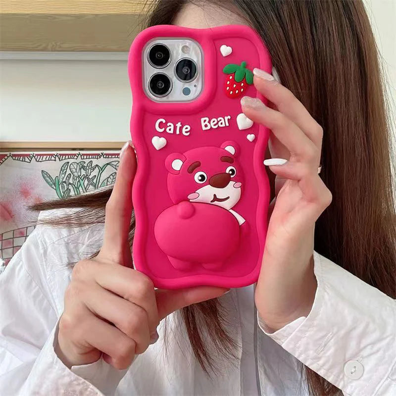 Ezlia Cute Bear Soft Silicon Cartoon IPhone 12 Case 