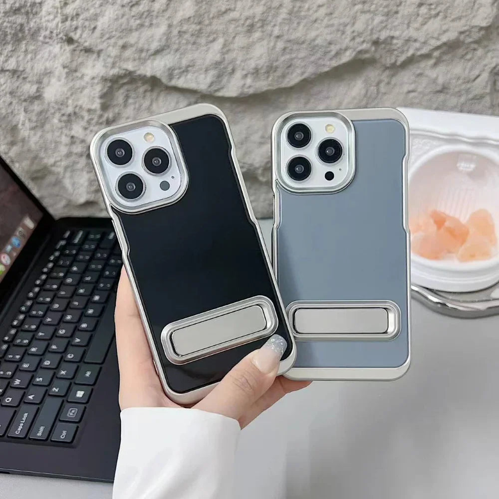 Ezlia Electroplated Metal Kickstand TPU (Soft) iPhone 16 Plus Cases
